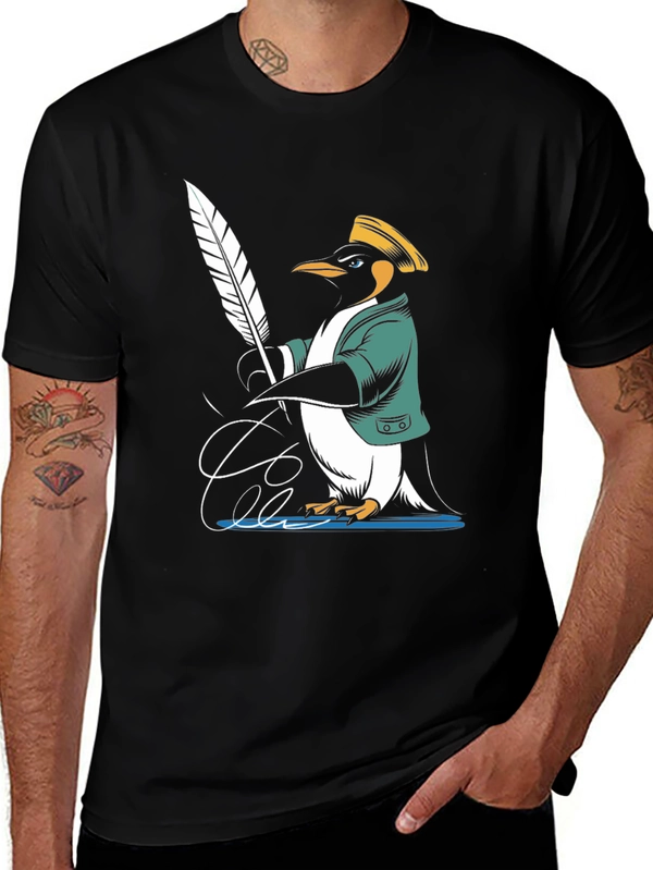 Penguin Writer T-Shirt - Unique Design