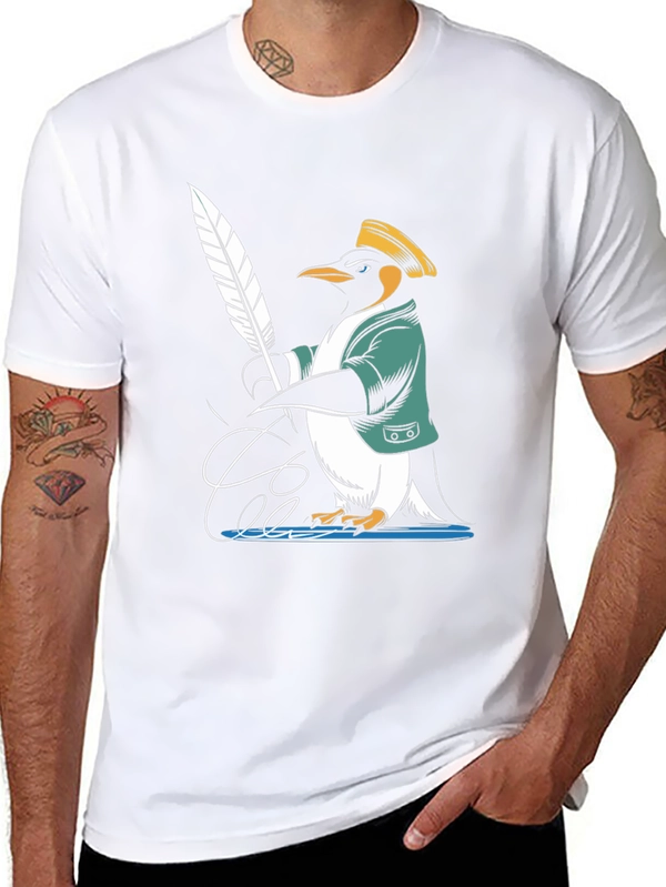 Penguin Writer T-Shirt - Unique Design