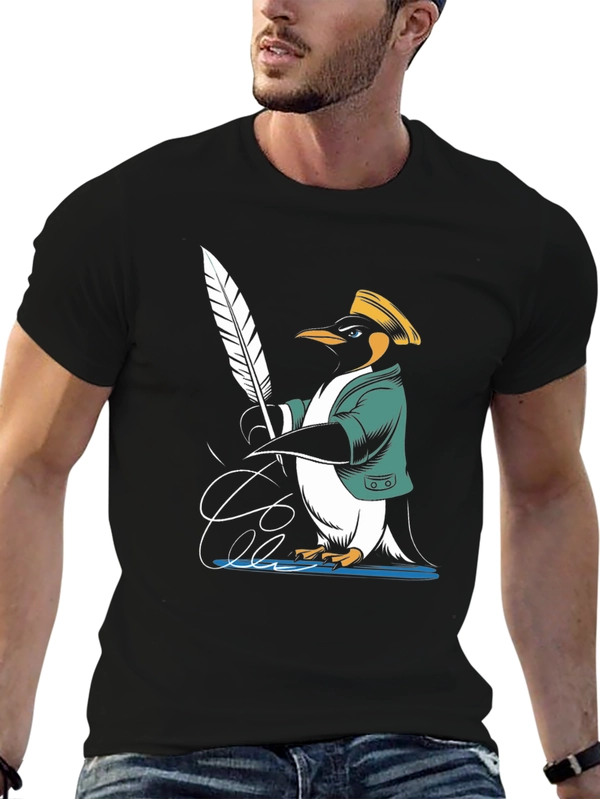 Penguin Writer T-Shirt - Unique Design