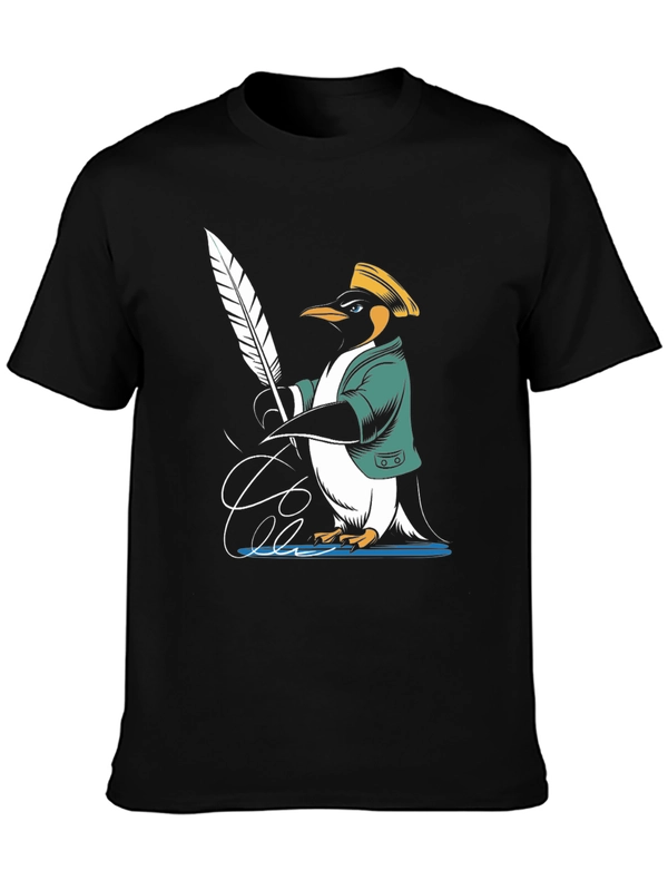 Penguin Writer T-Shirt - Unique Design
