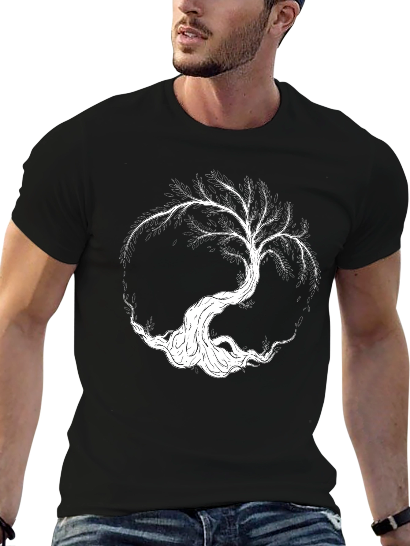 Yggdrasil Tree of Life Graphic T-Shirt - Black