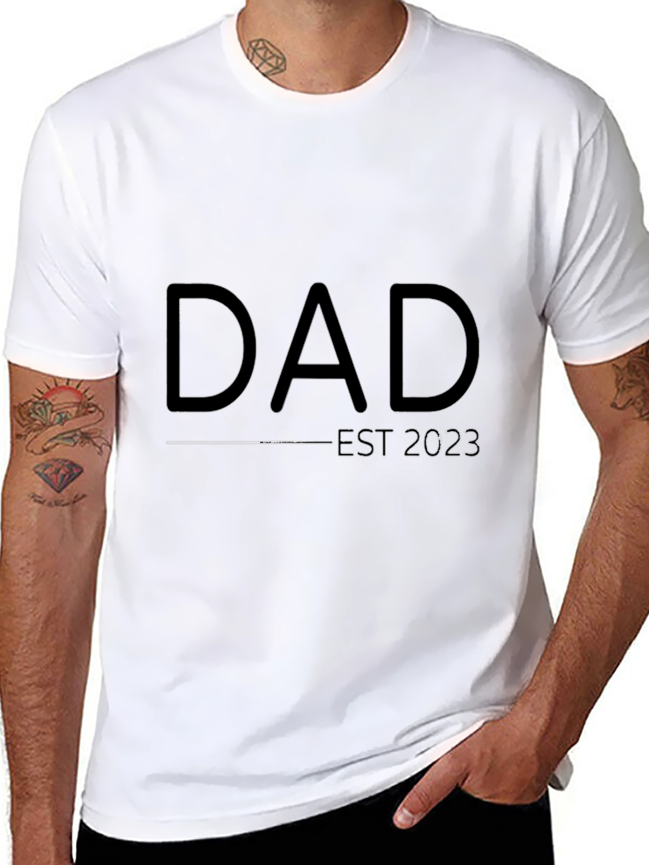 Dad Est. 2023 Black T-Shirt