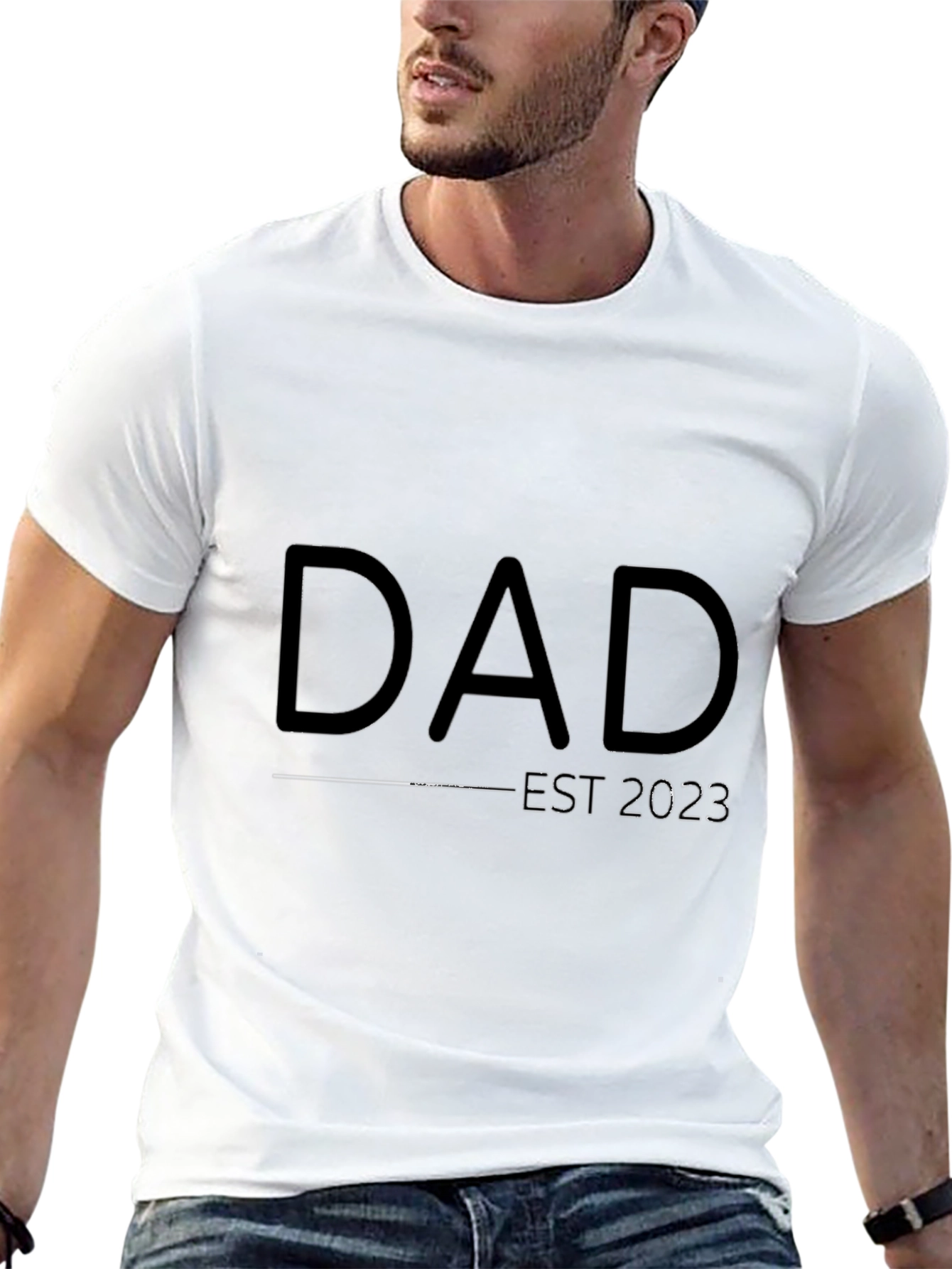 Dad Est. 2023 Black T-Shirt