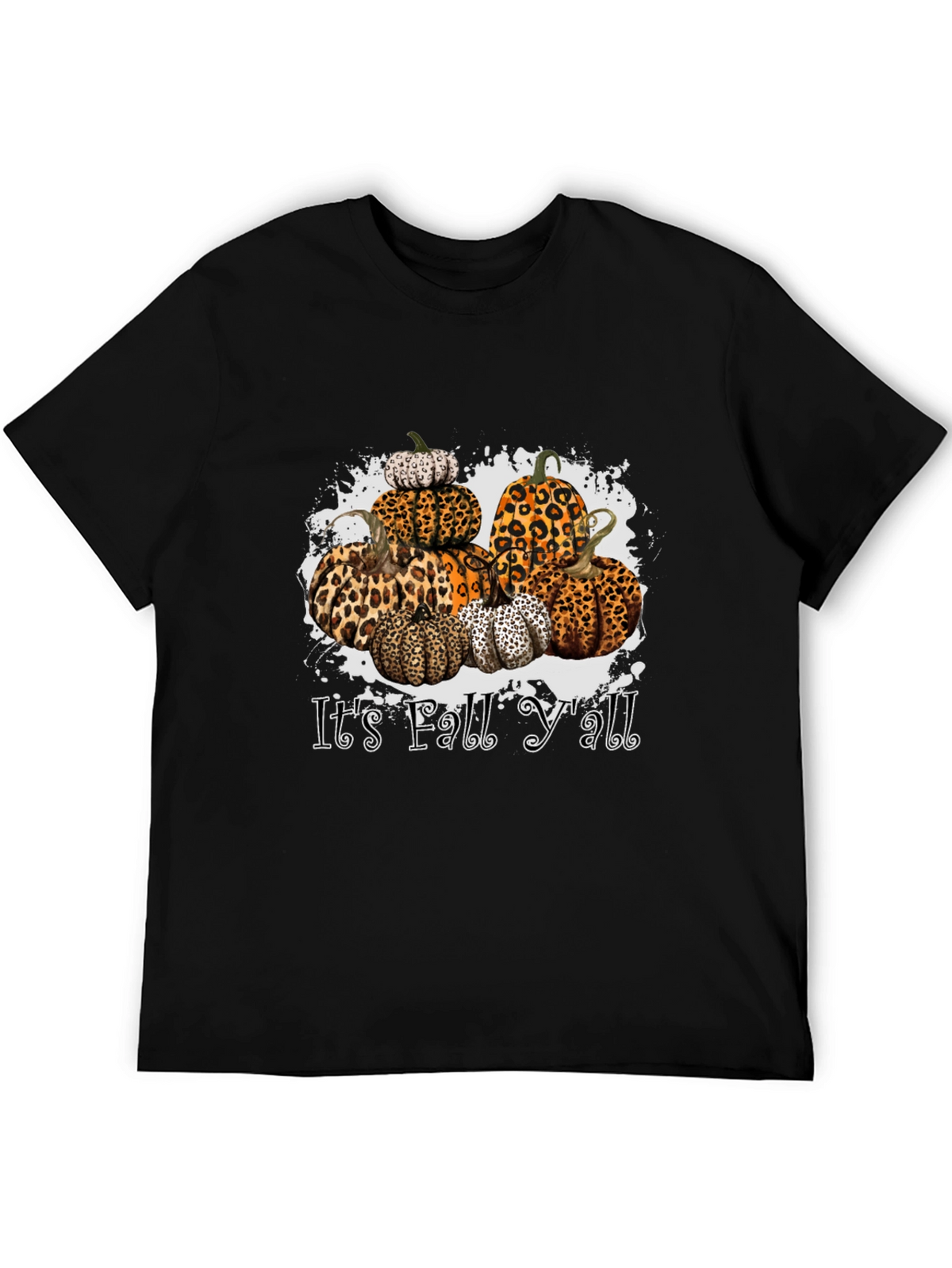 Its Fall Yall Leopard Print Pumpkin Stack T-Shirt