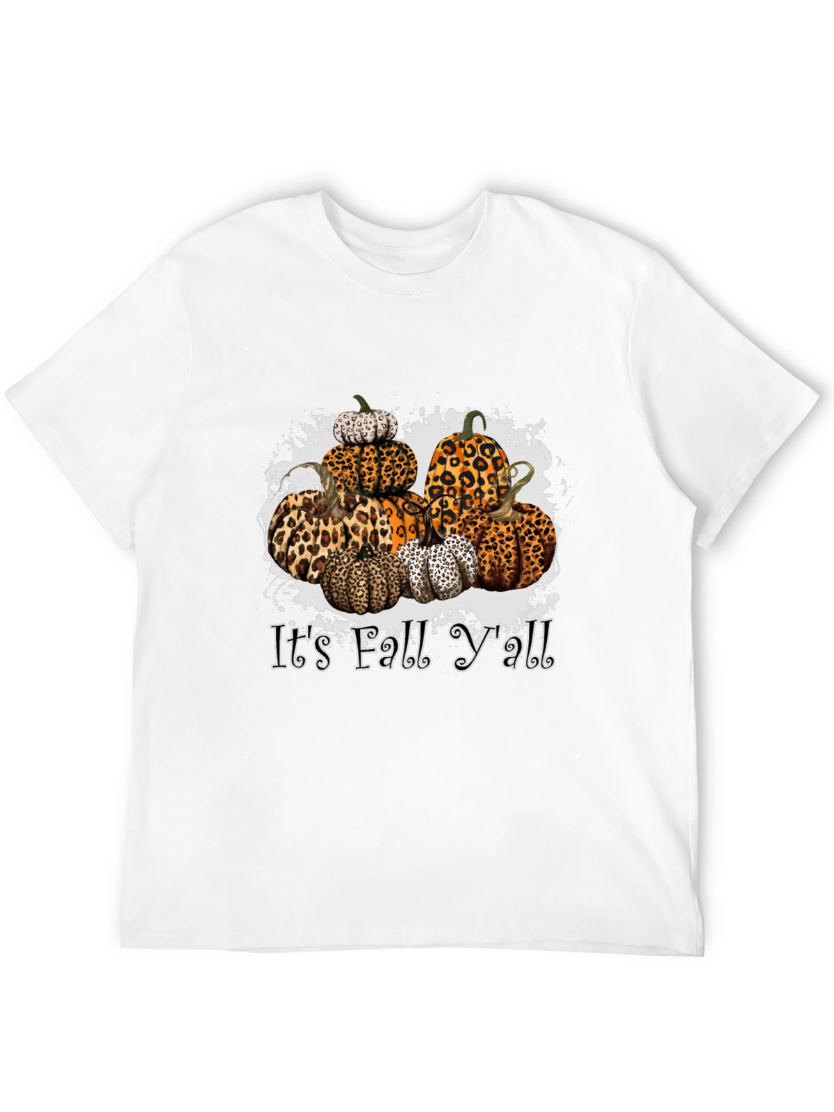 Its Fall Yall Leopard Print Pumpkin Stack T-Shirt