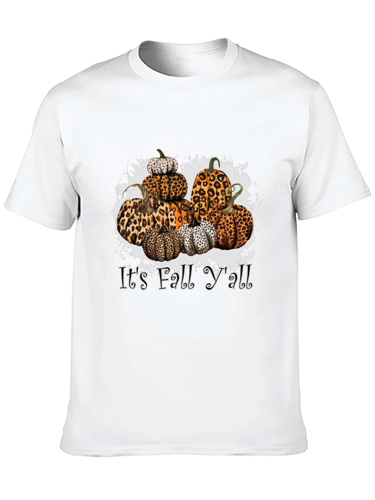 Its Fall Yall Leopard Print Pumpkin Stack T-Shirt