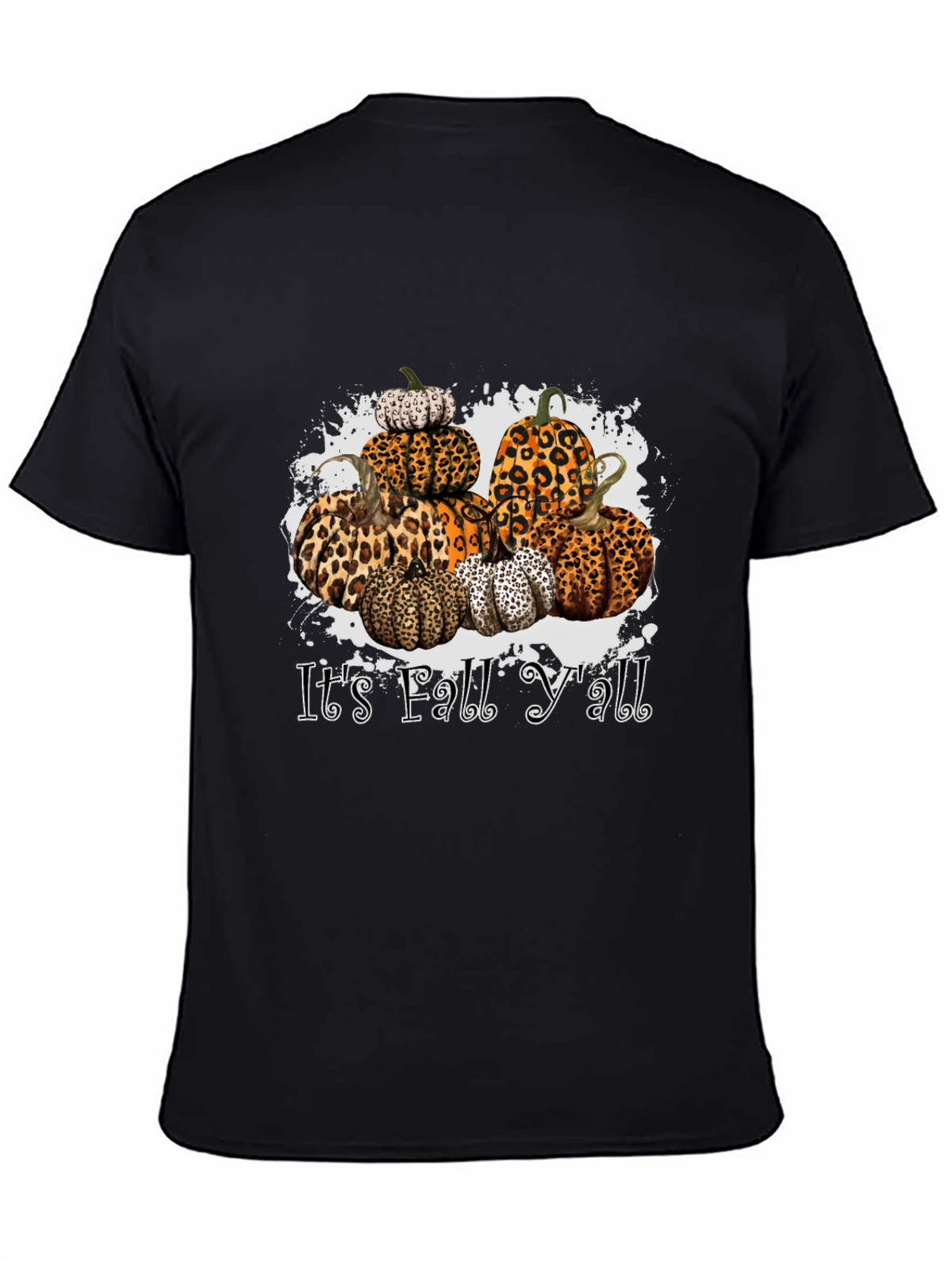 Its Fall Yall Leopard Print Pumpkin Stack T-Shirt