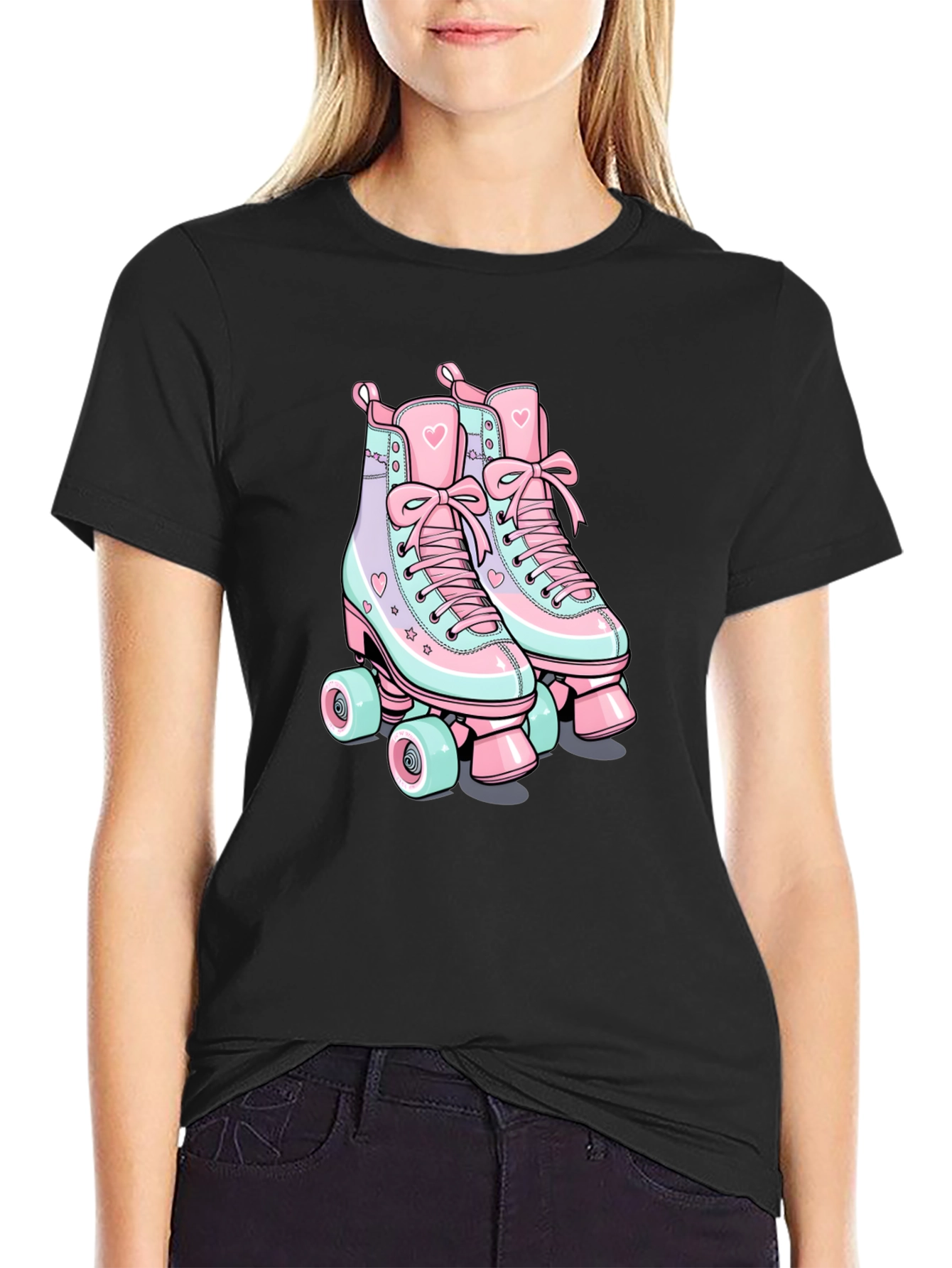 Retro Roller Skate T-Shirt - Black