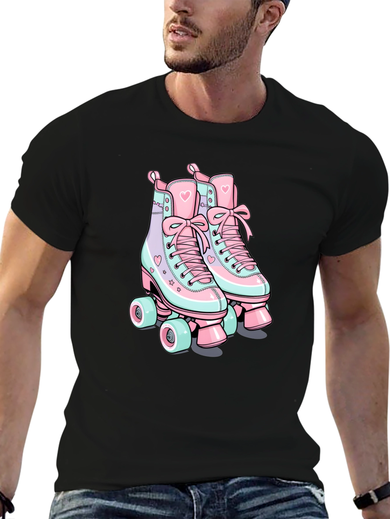Retro Roller Skate T-Shirt - Black