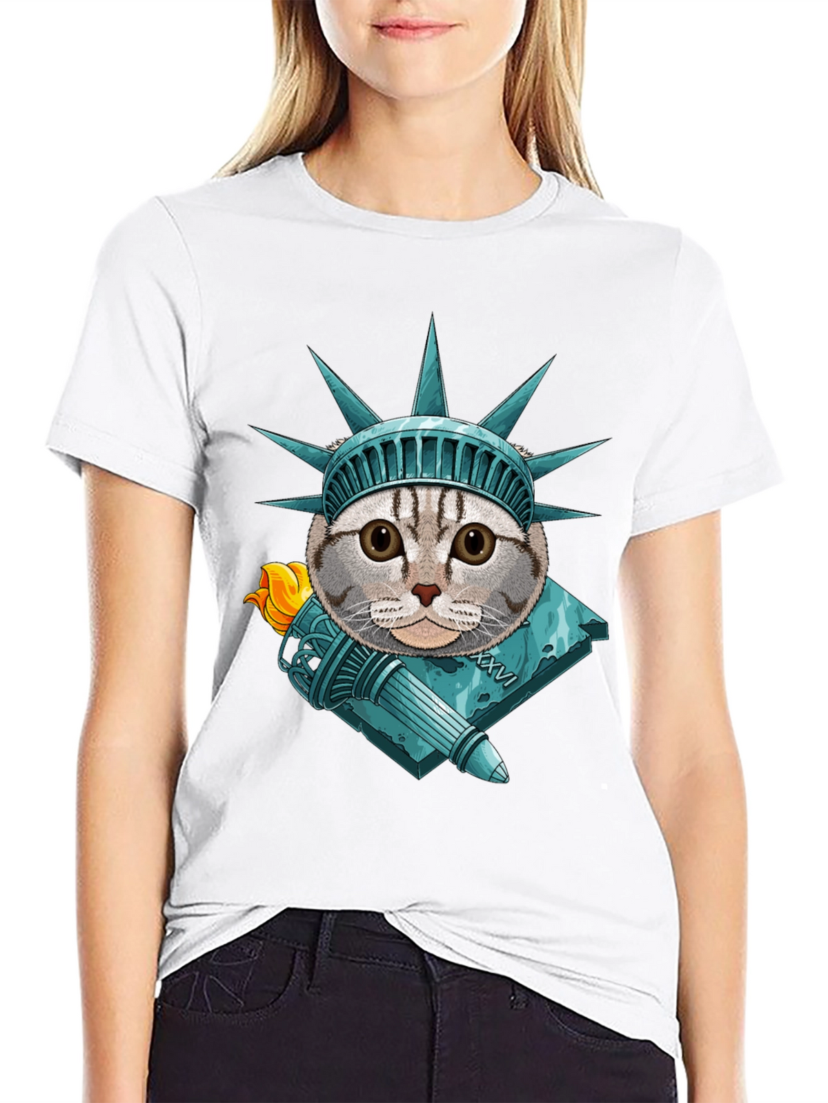 Liberty Cat Graphic T-Shirt