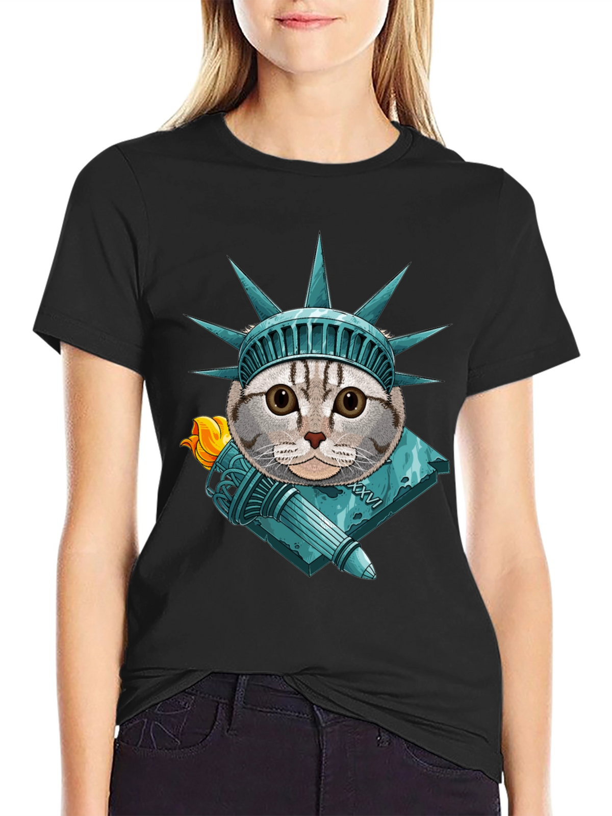 Liberty Cat Graphic T-Shirt