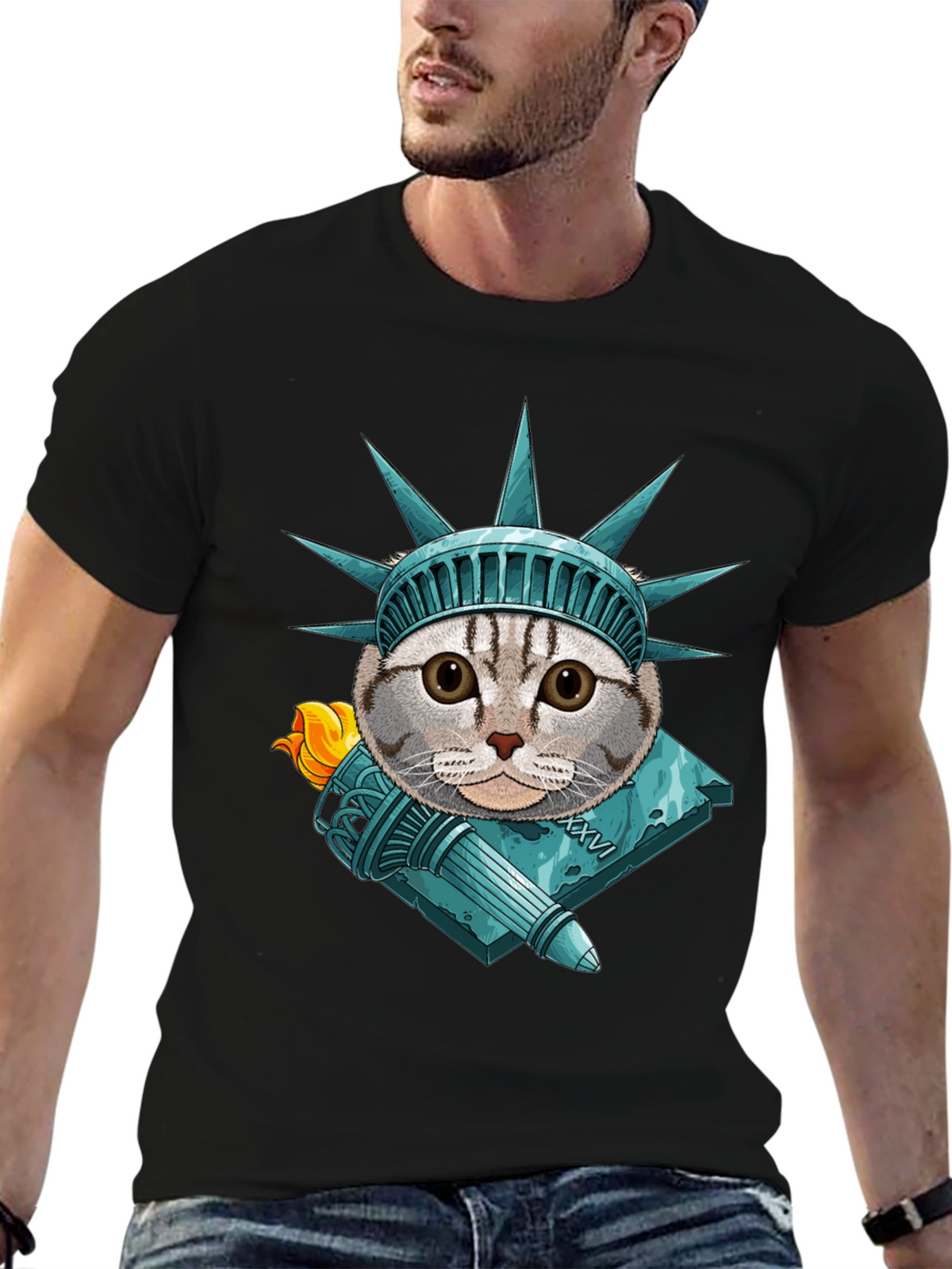Liberty Cat Graphic T-Shirt