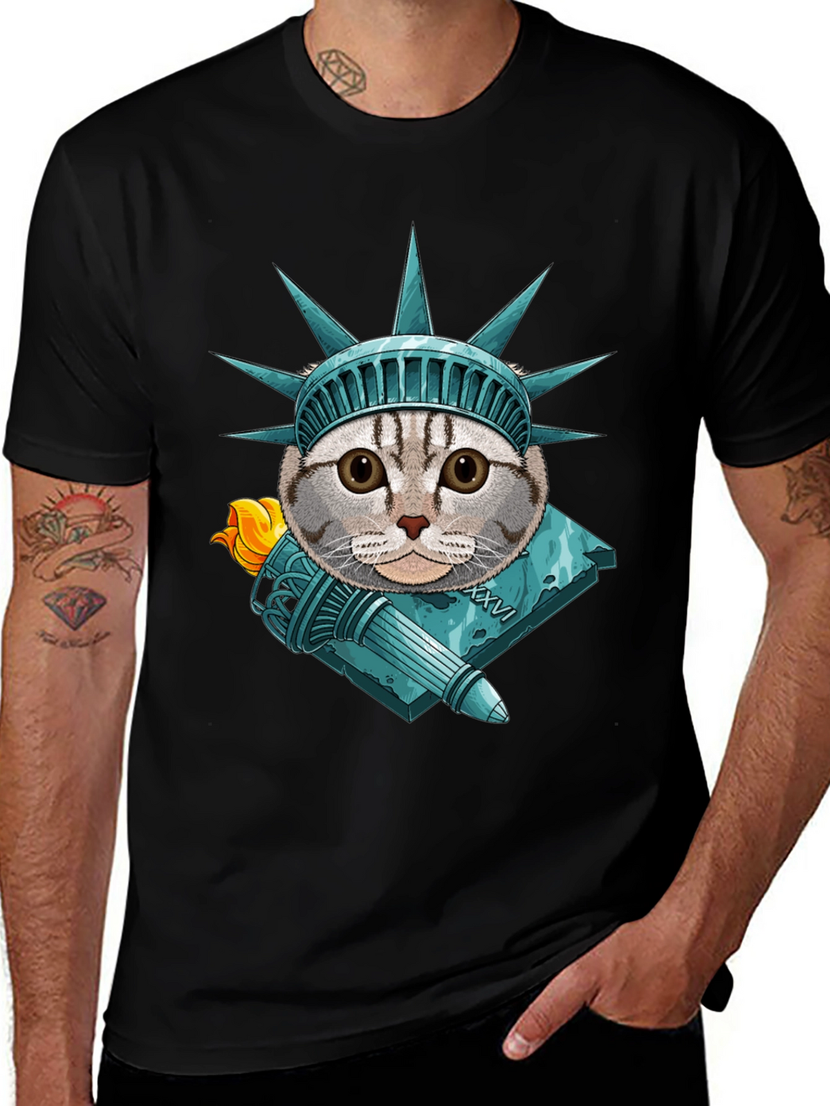 Liberty Cat Graphic T-Shirt