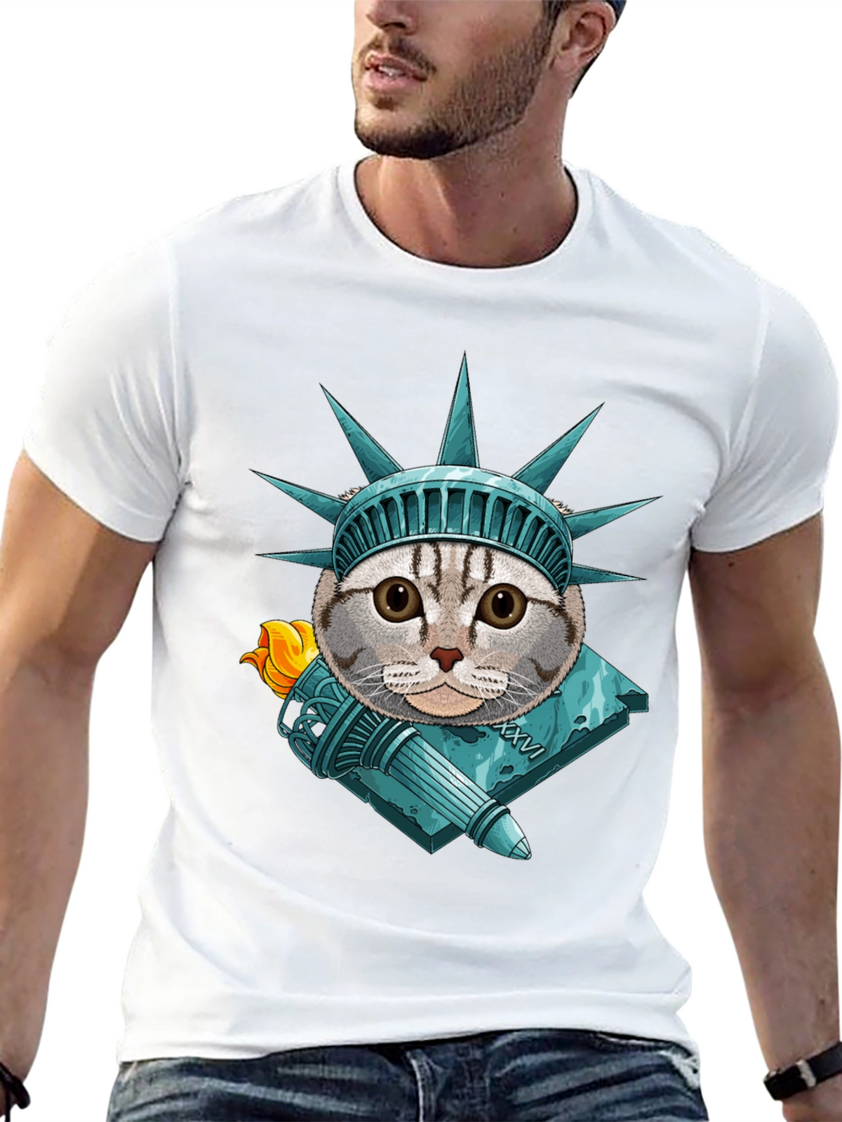 Liberty Cat Graphic T-Shirt