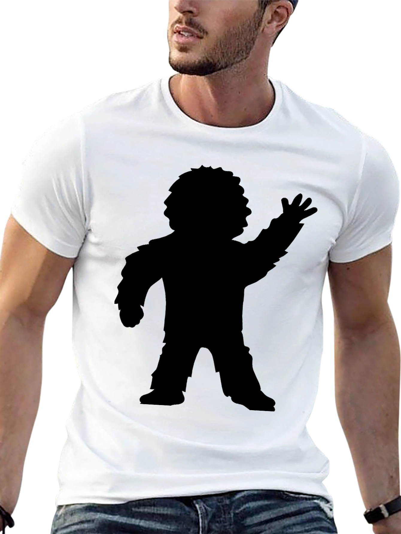 Retro Bigfoot Silhouette Black T-Shirt