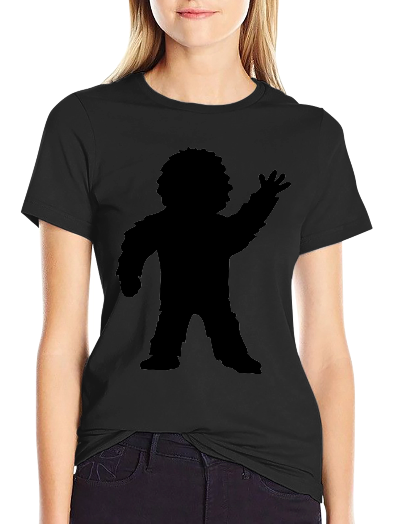Retro Bigfoot Silhouette Black T-Shirt
