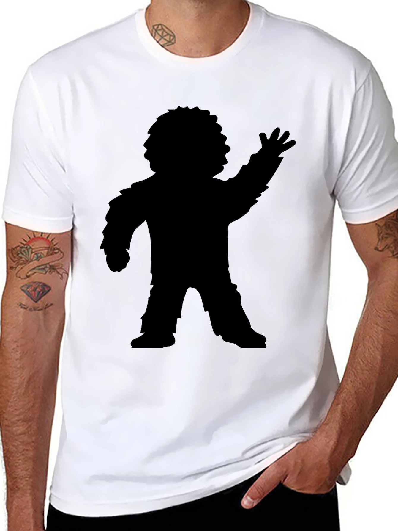 Retro Bigfoot Silhouette Black T-Shirt