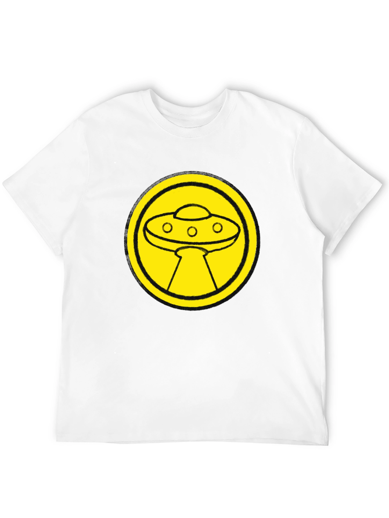 UFO Graphic Tee - Black Cotton Blend T-Shirt