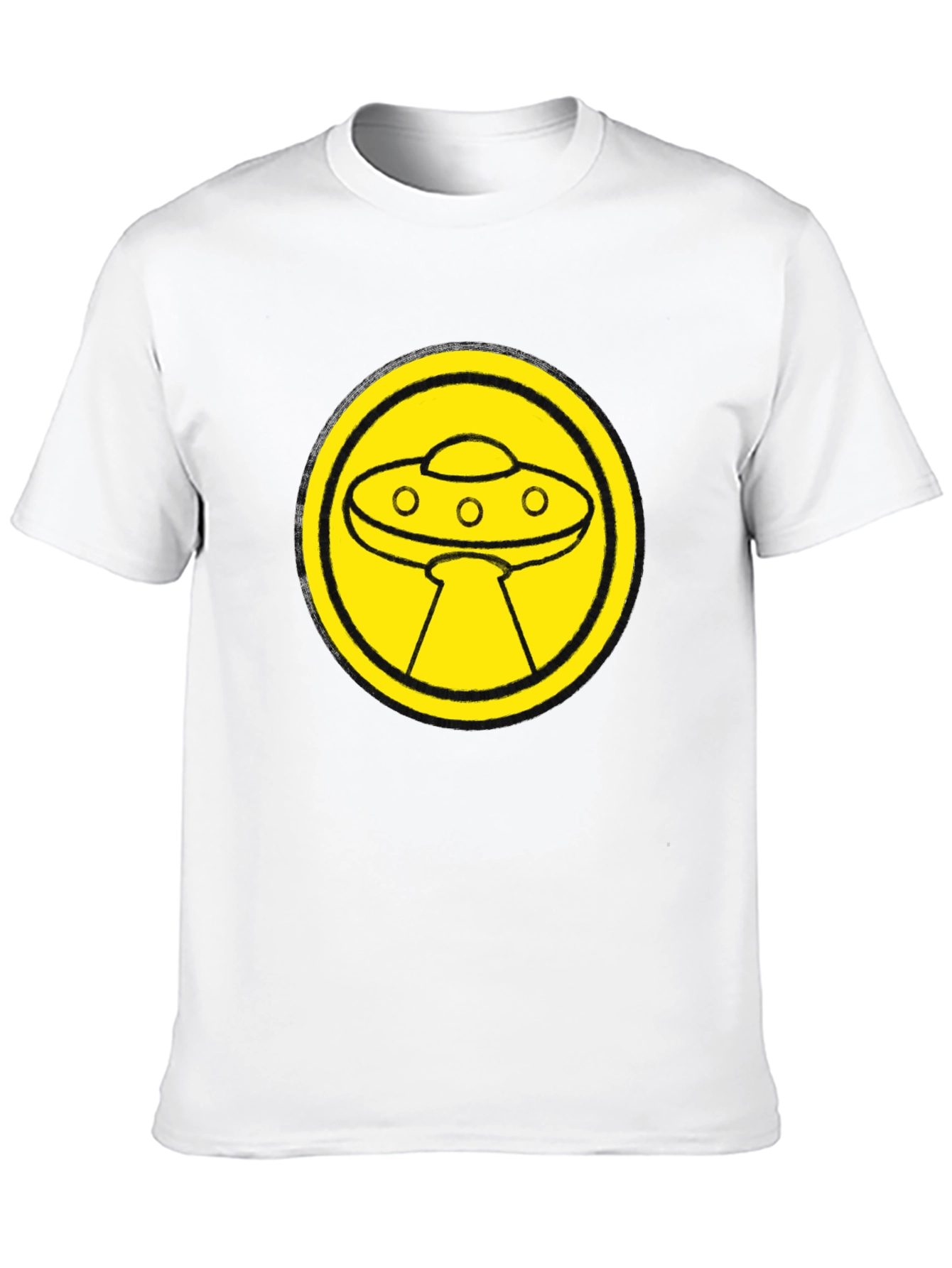 UFO Graphic Tee - Black Cotton Blend T-Shirt