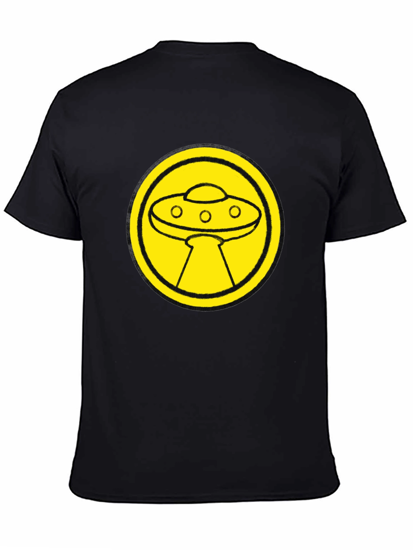 UFO Graphic Tee - Black Cotton Blend T-Shirt