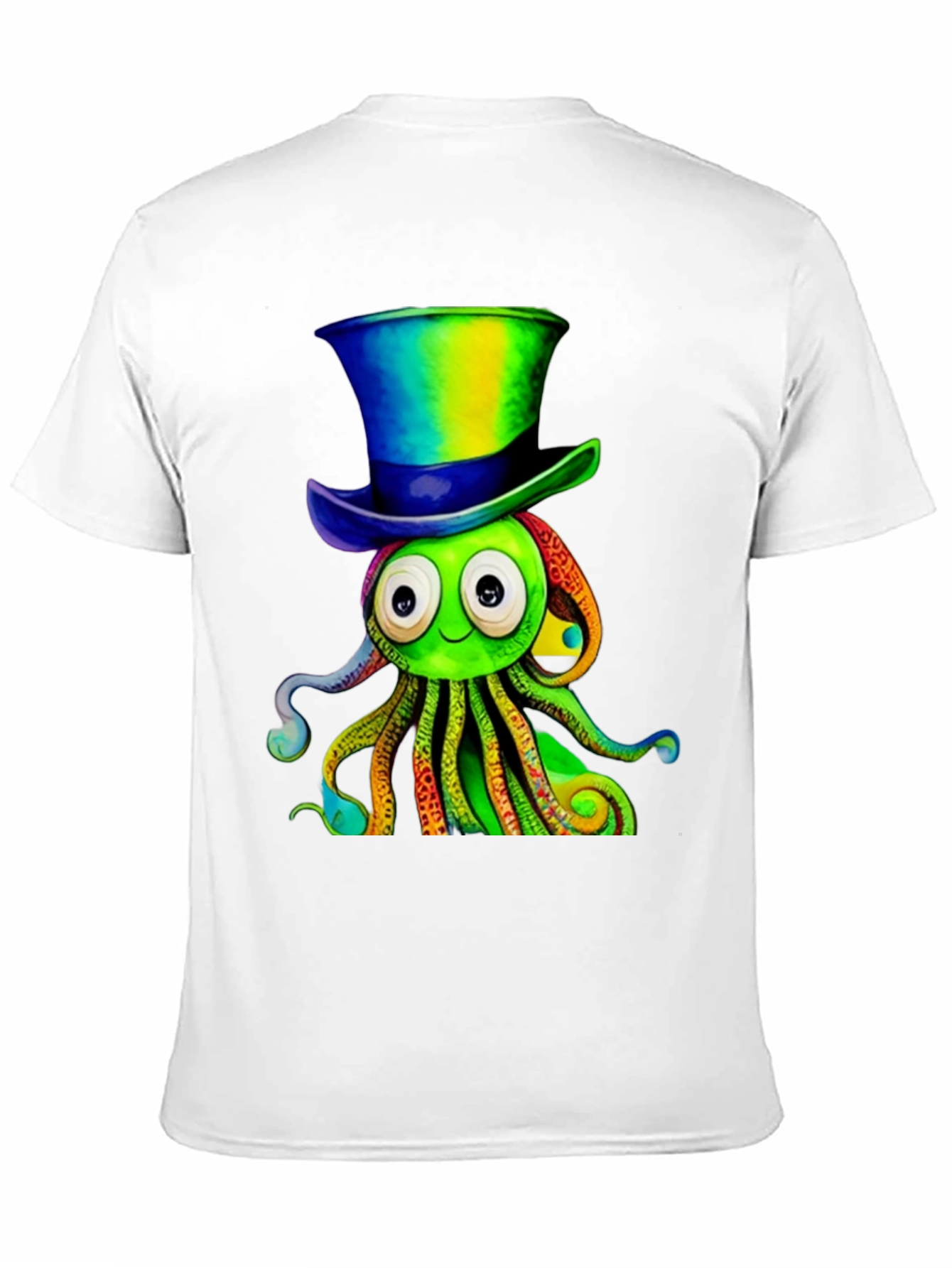 Cartoon Octopus Top Hat Graphic Tee