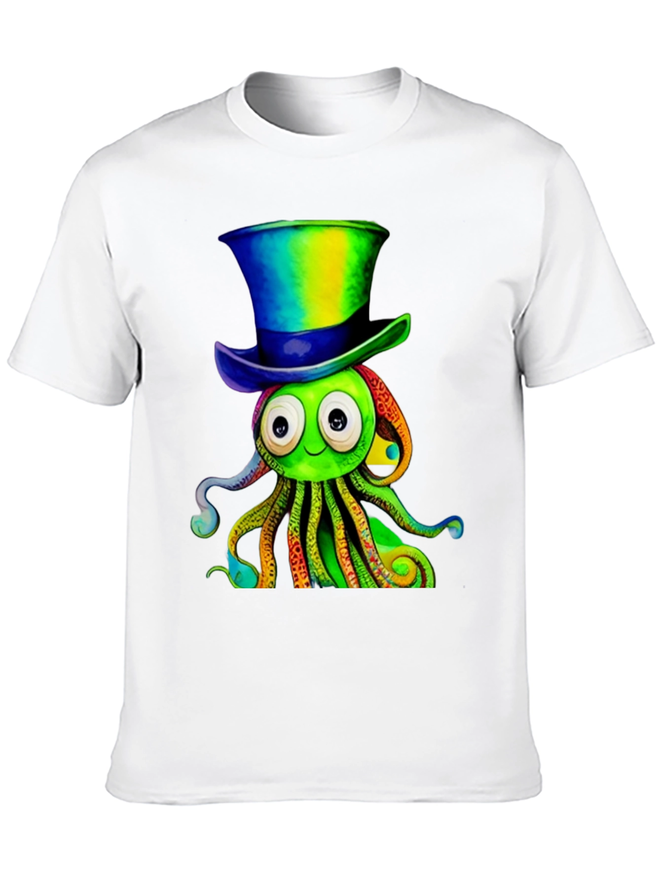 Cartoon Octopus Top Hat Graphic Tee