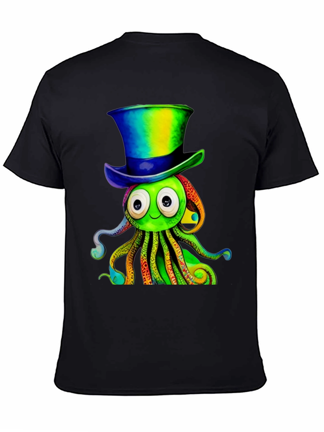 Cartoon Octopus Top Hat Graphic Tee