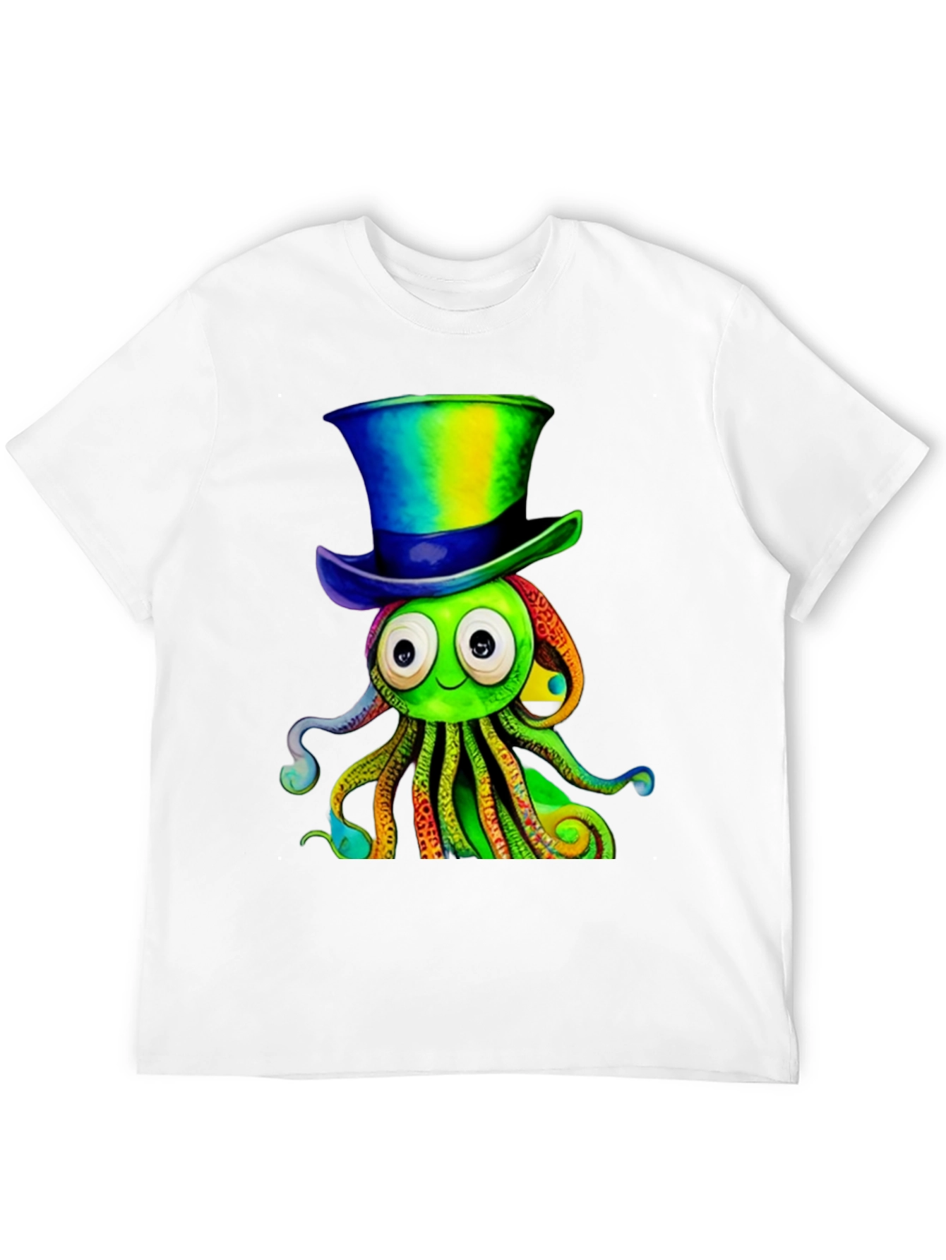 Cartoon Octopus Top Hat Graphic Tee