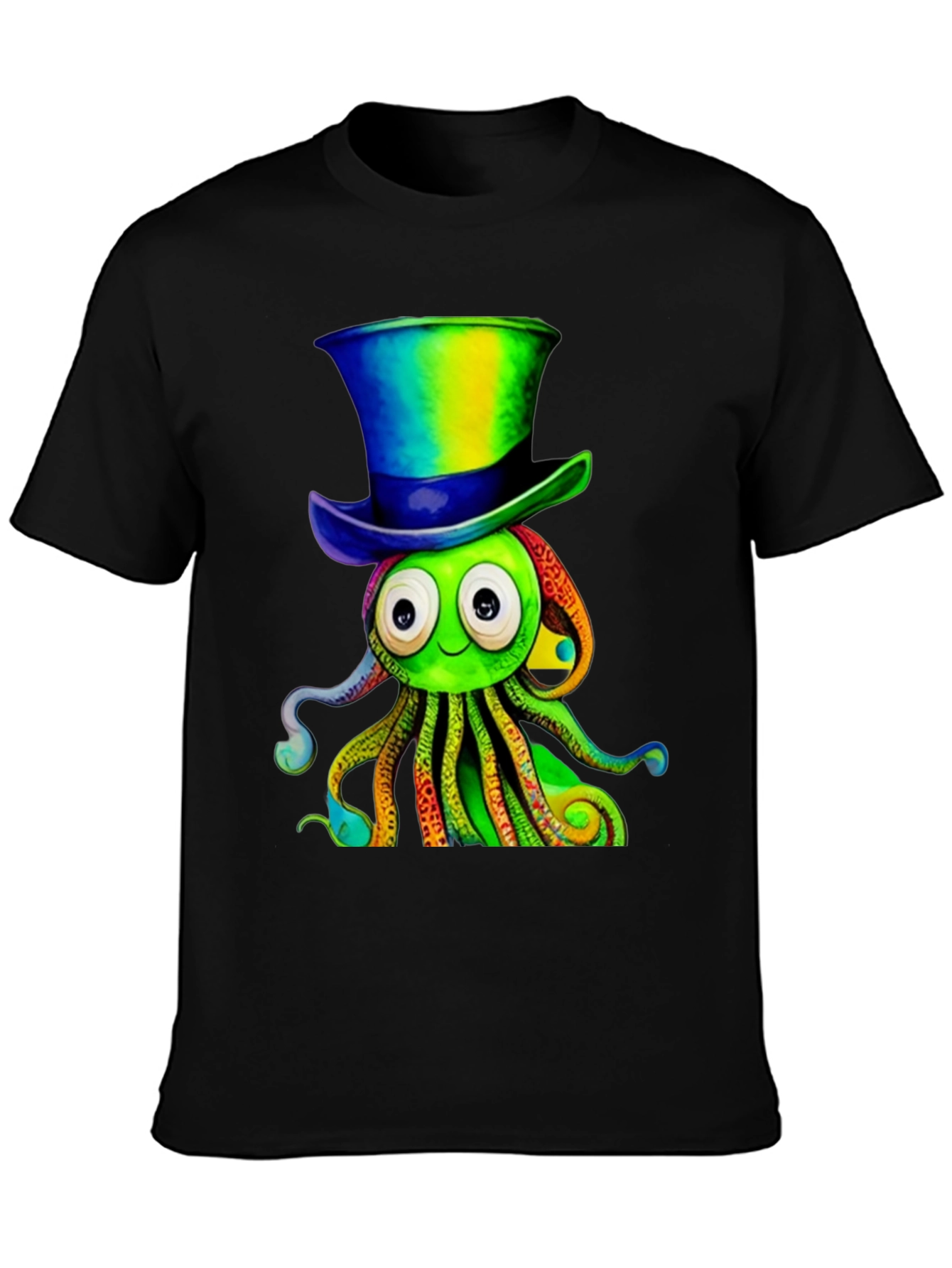 Cartoon Octopus Top Hat Graphic Tee