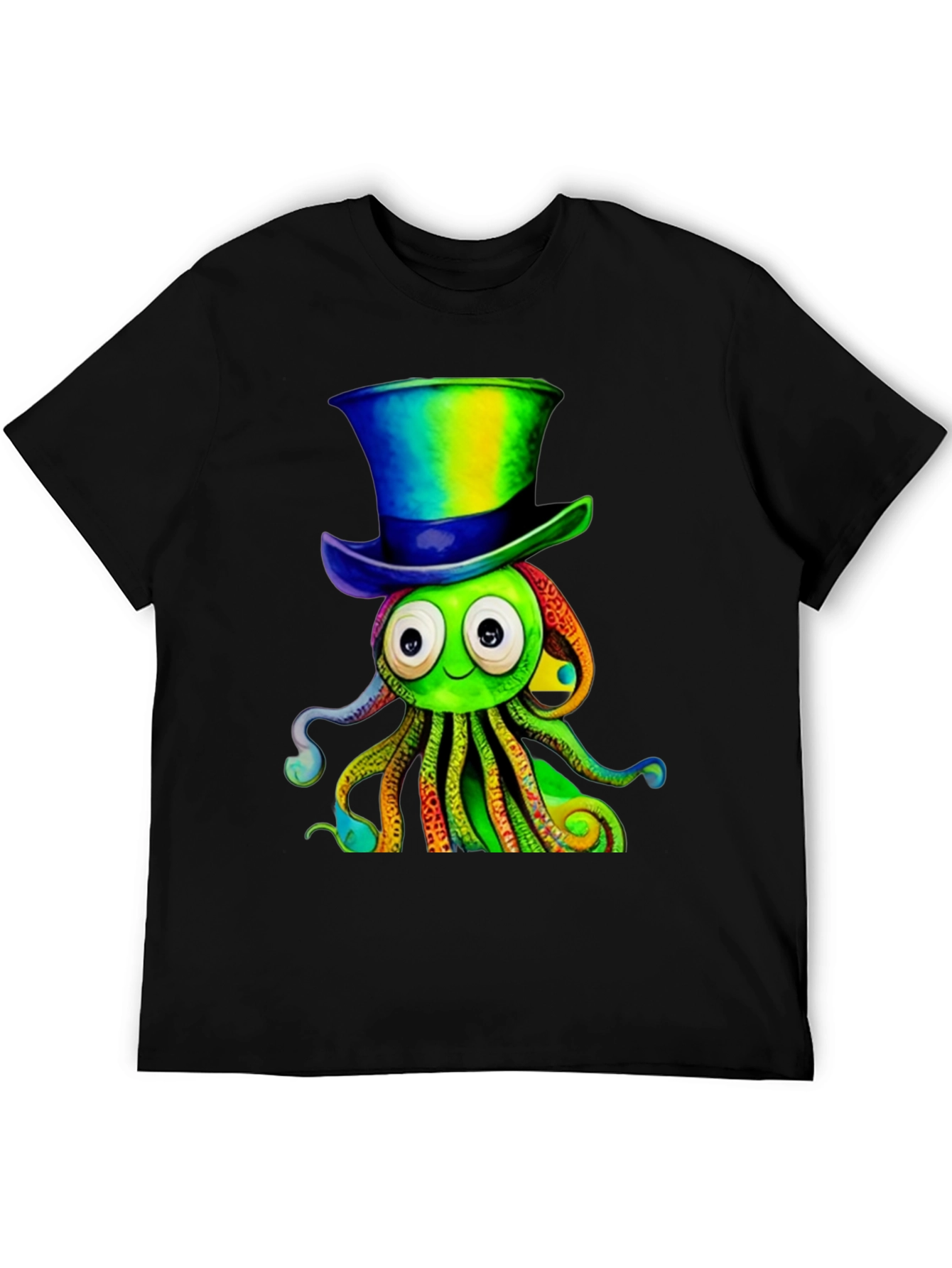Cartoon Octopus Top Hat Graphic Tee