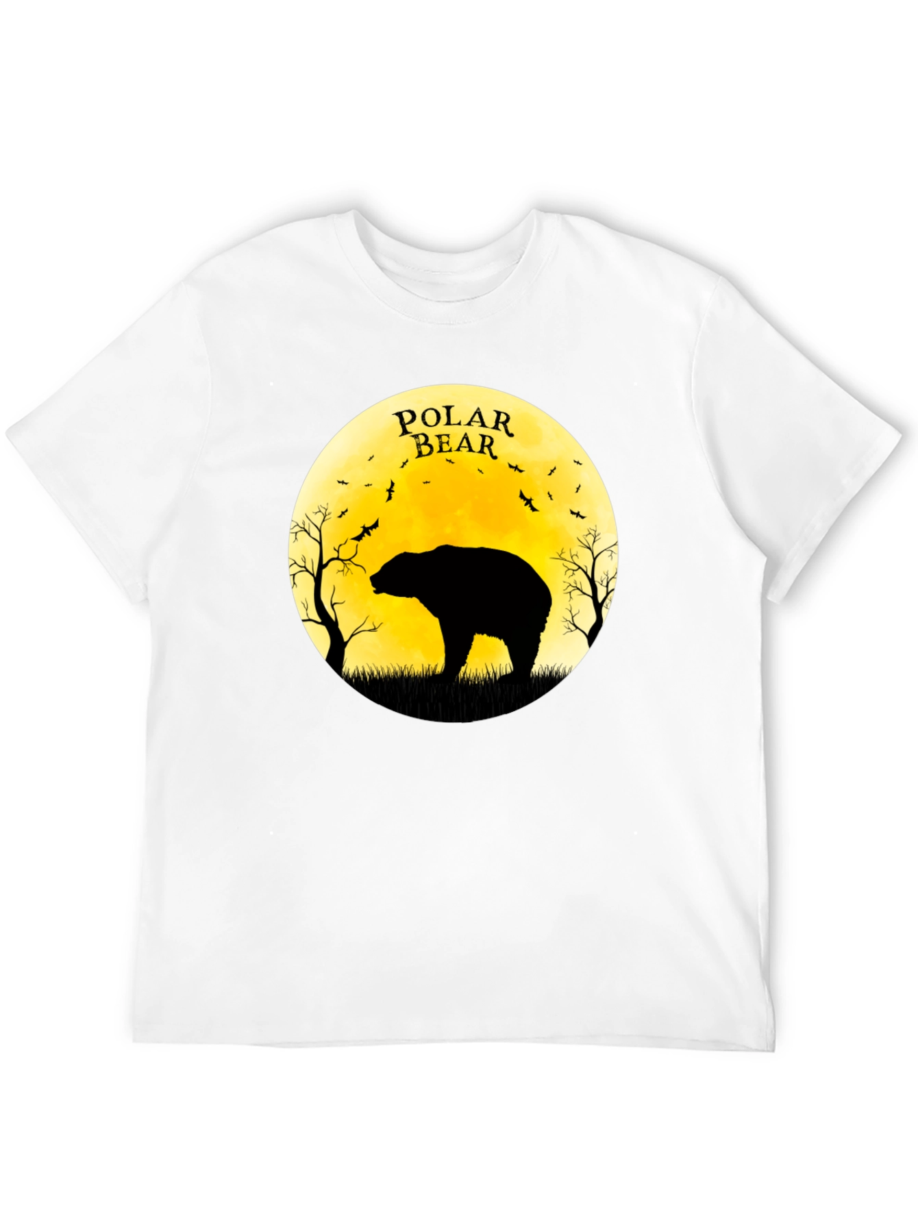 Polar Bear Silhouette Graphic Tee - Black