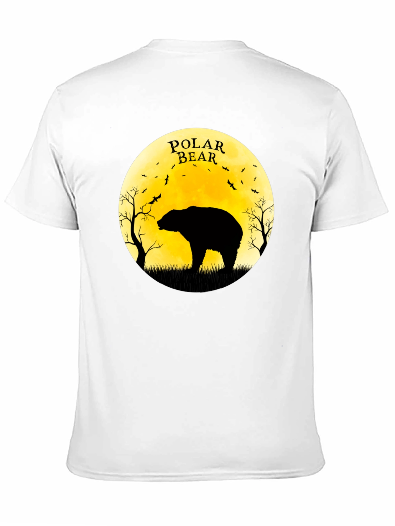 Polar Bear Silhouette Graphic Tee - Black