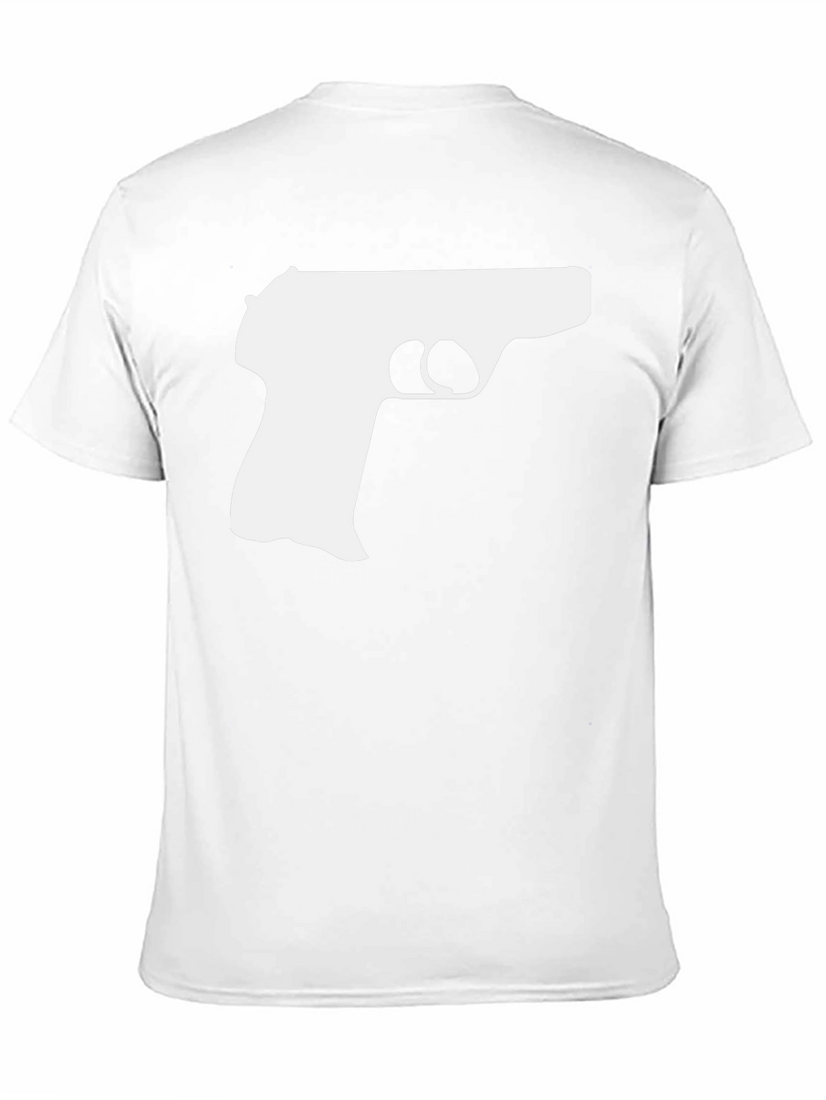 Gun Silhouette Graphic Tee - Black Cotton T-Shirt