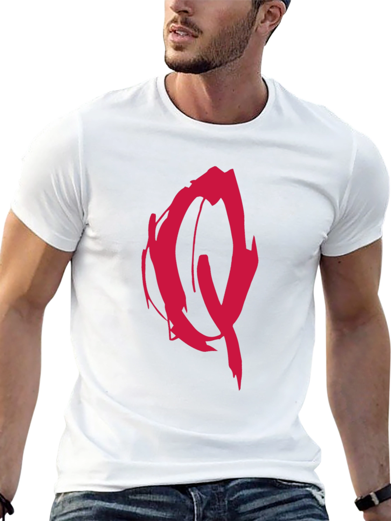 Edgy Red Graffiti Graphic Black T-Shirt