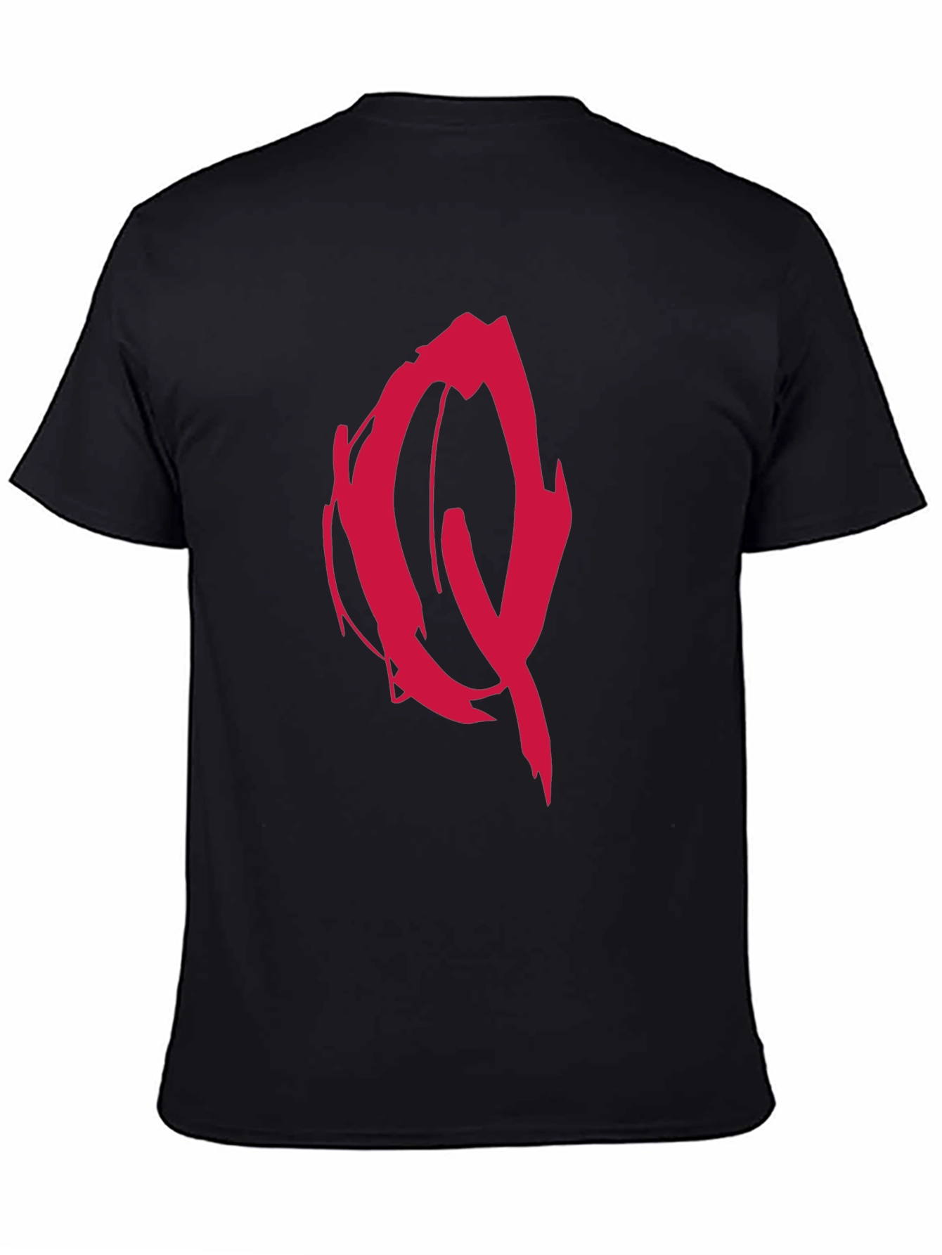 Edgy Red Graffiti Graphic Black T-Shirt