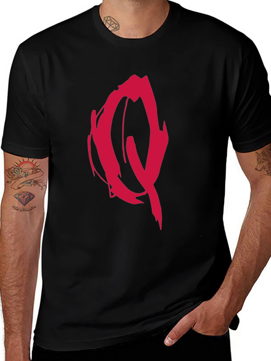 Edgy Red Graffiti Graphic Black T-Shirt