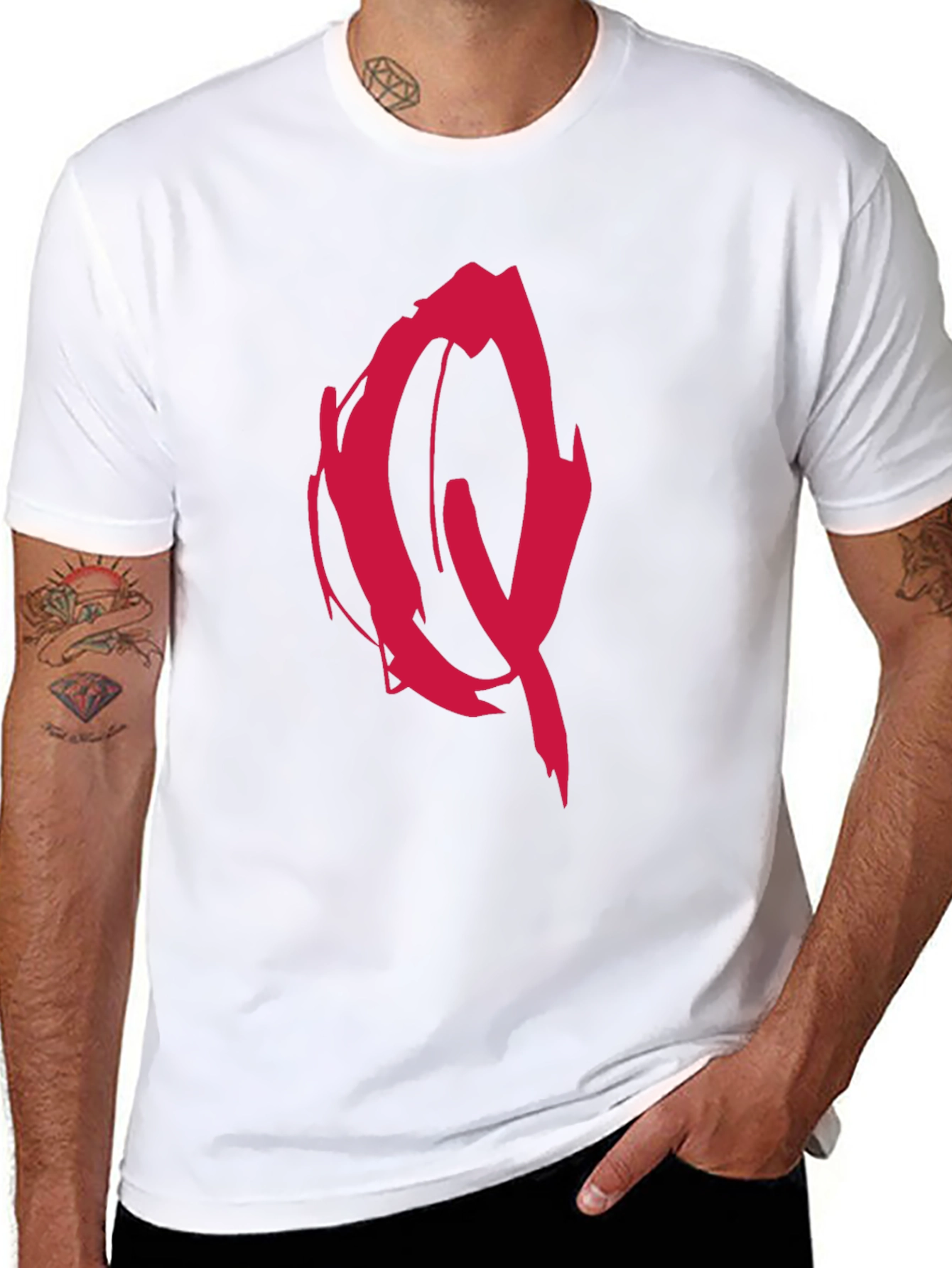 Edgy Red Graffiti Graphic Black T-Shirt