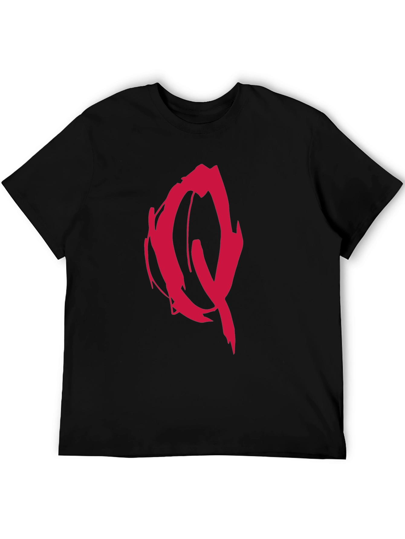 Edgy Red Graffiti Graphic Black T-Shirt