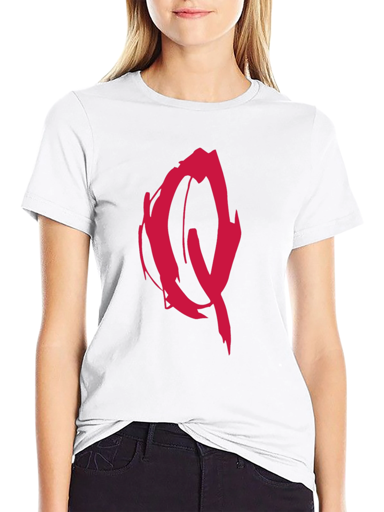 Edgy Red Graffiti Graphic Black T-Shirt