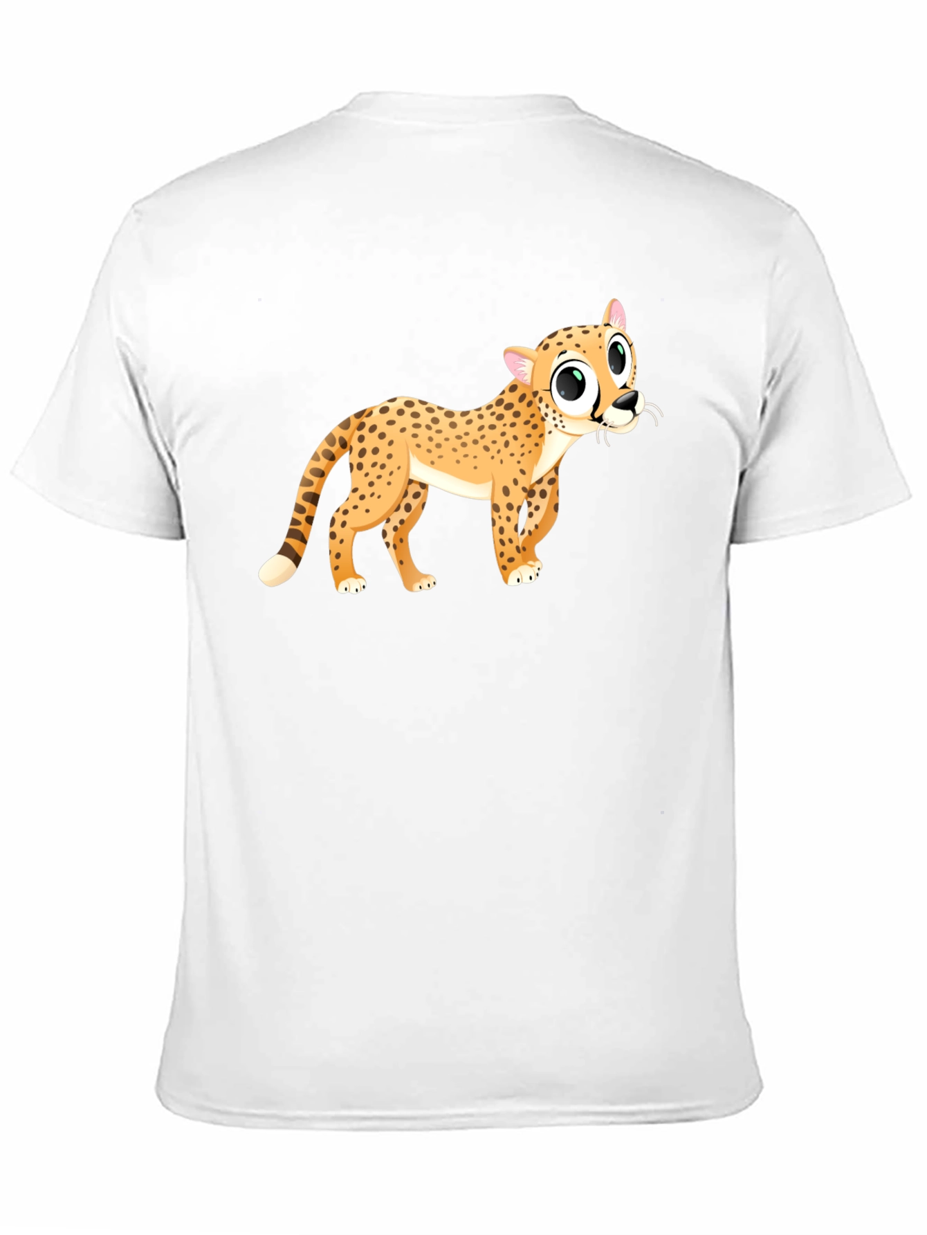 Cheetah Cartoon Graphic Black T-Shirt