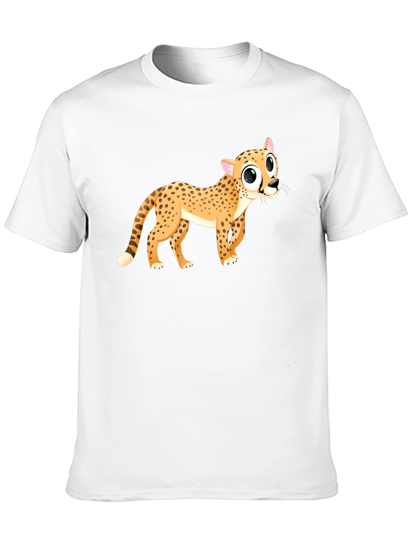 Cheetah Cartoon Graphic Black T-Shirt
