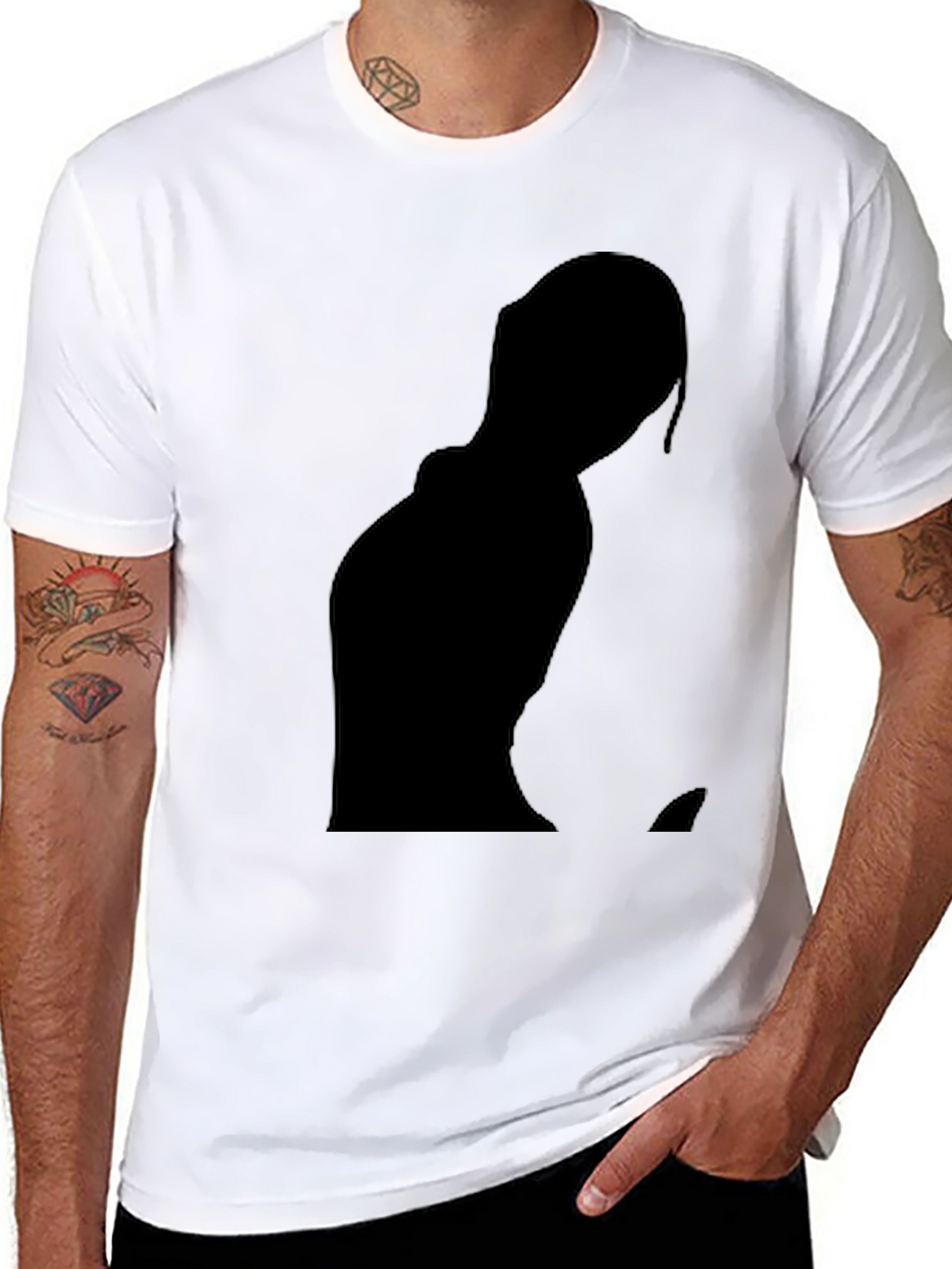 Black Silhouette Graphic Tee - Modern Style