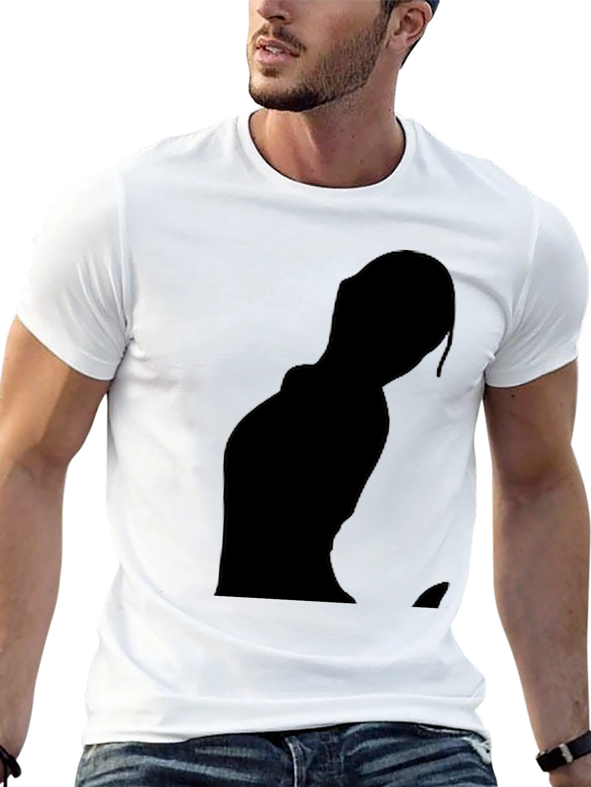 Black Silhouette Graphic Tee - Modern Style