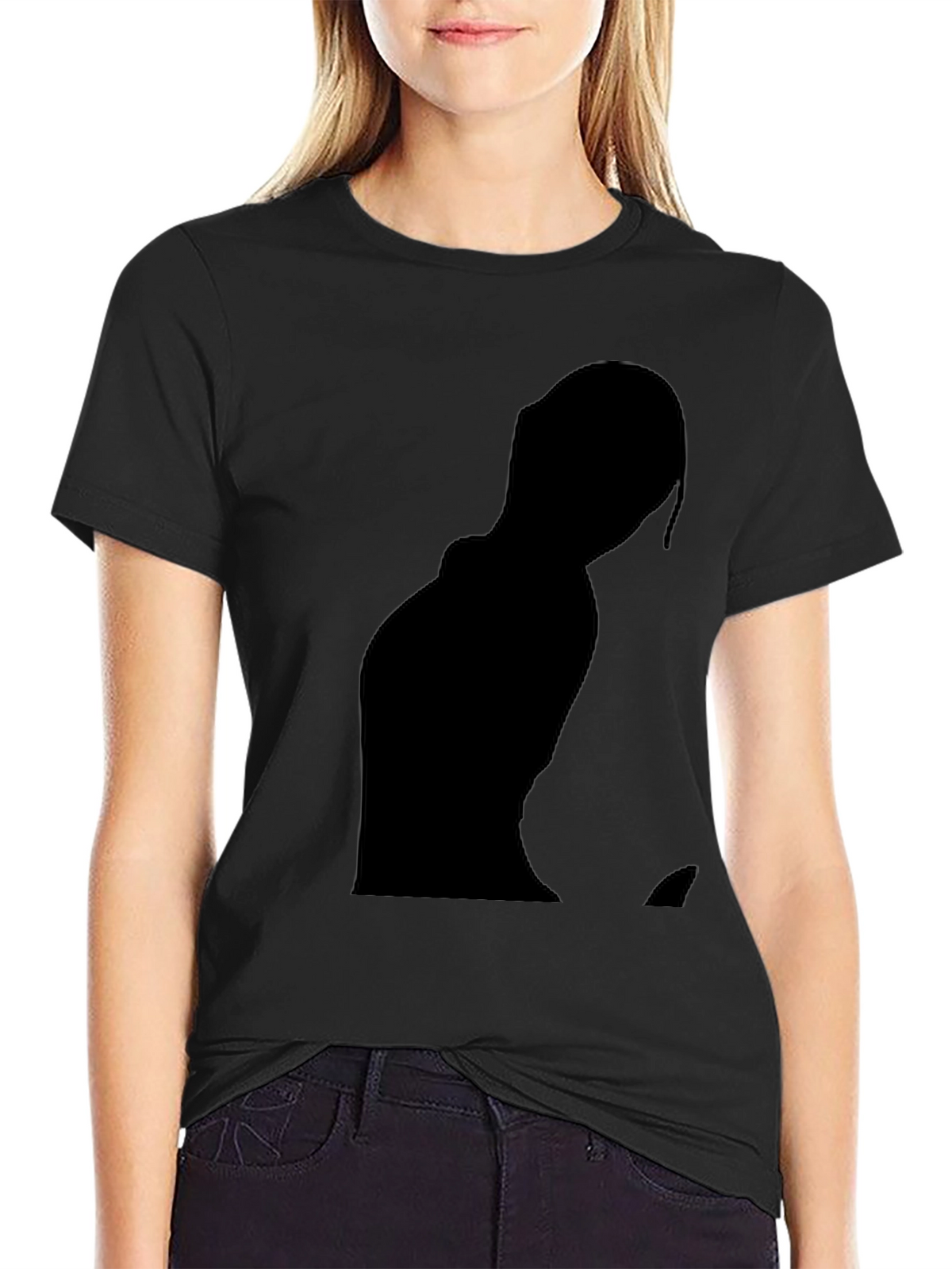 Black Silhouette Graphic Tee - Modern Style