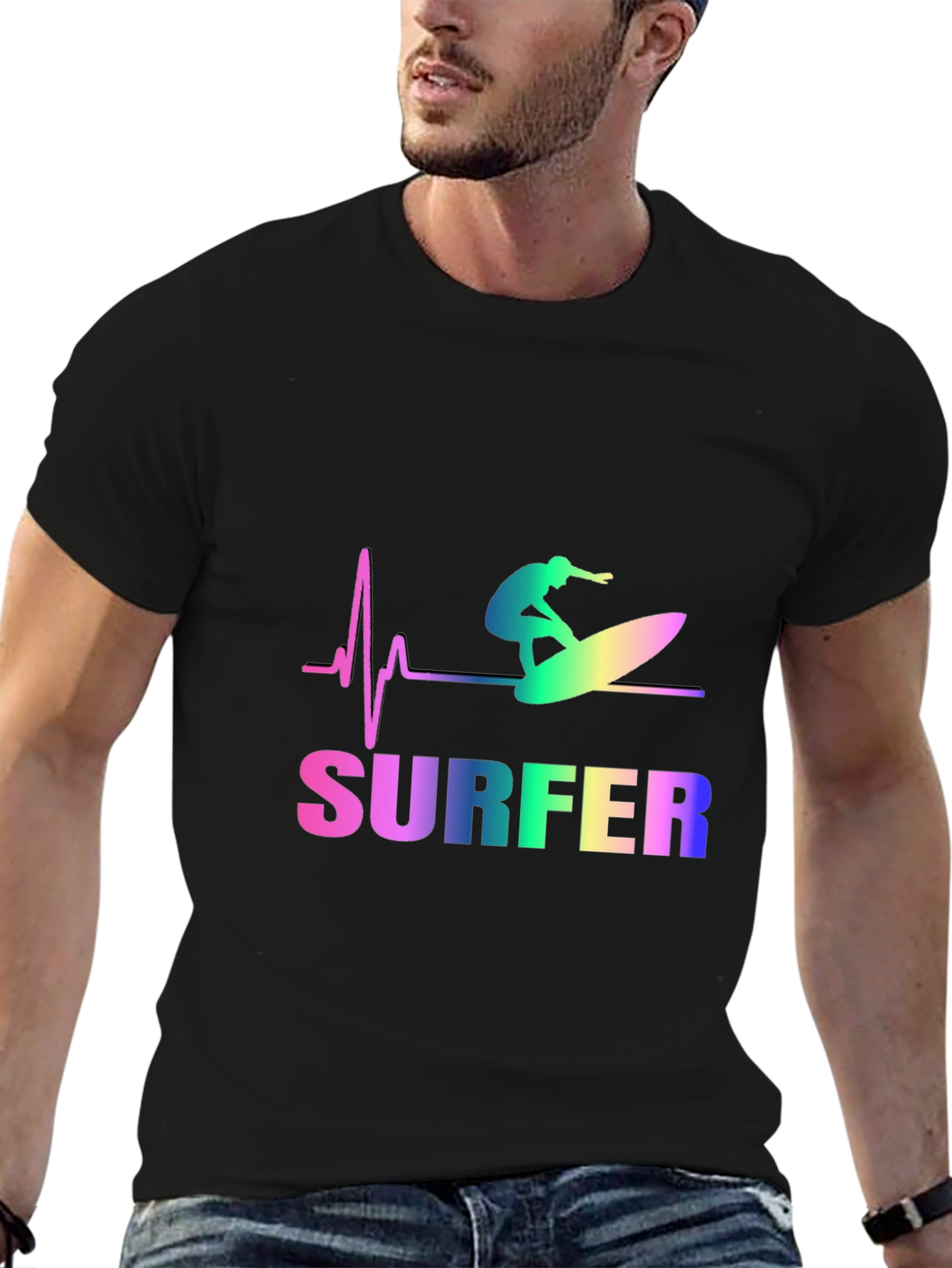 Surfer Heartbeat Graphic Tee