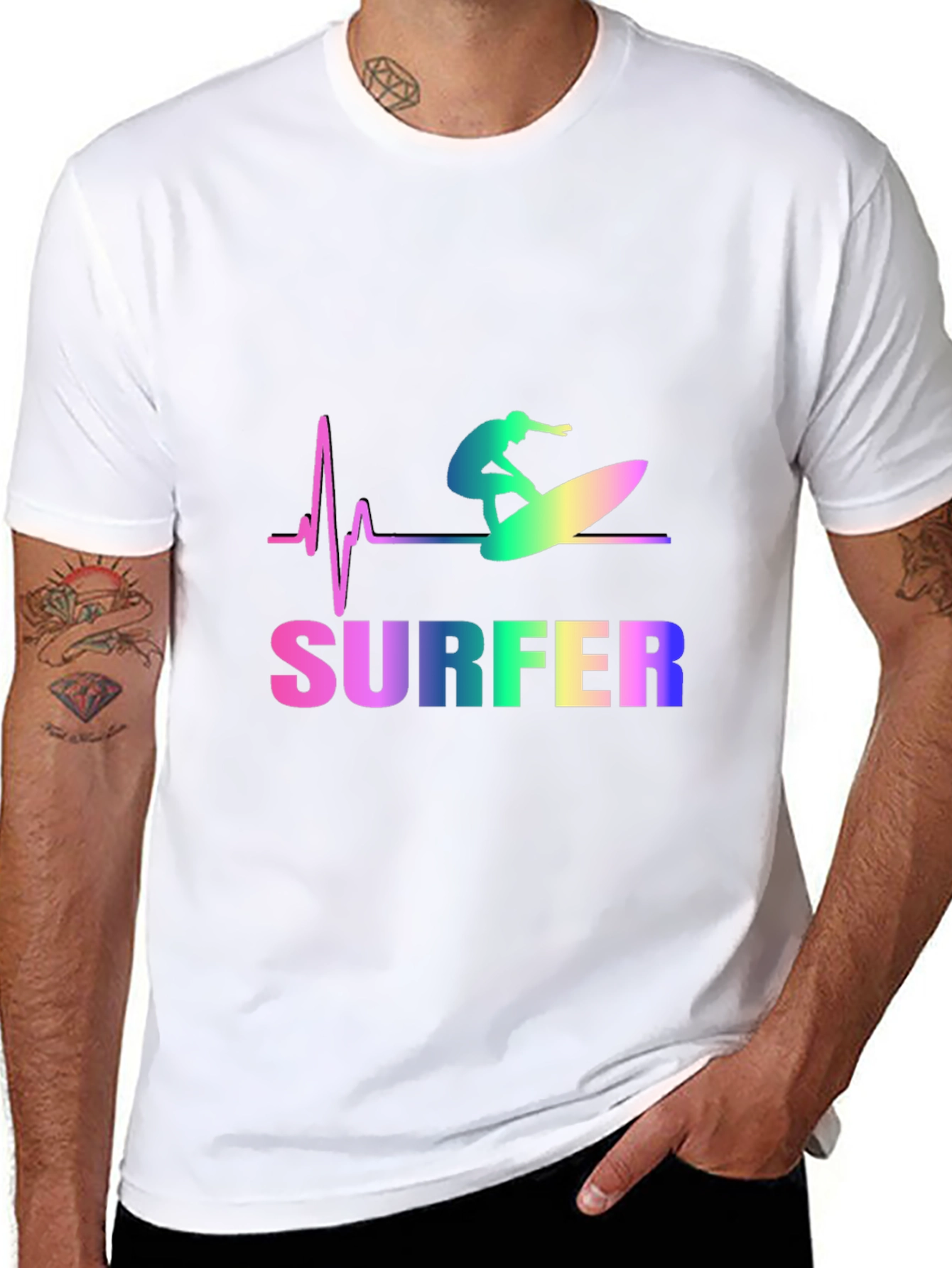 Surfer Heartbeat Graphic Tee