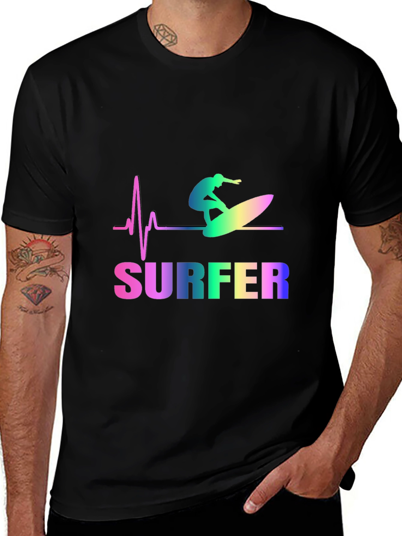 Surfer Heartbeat Graphic Tee