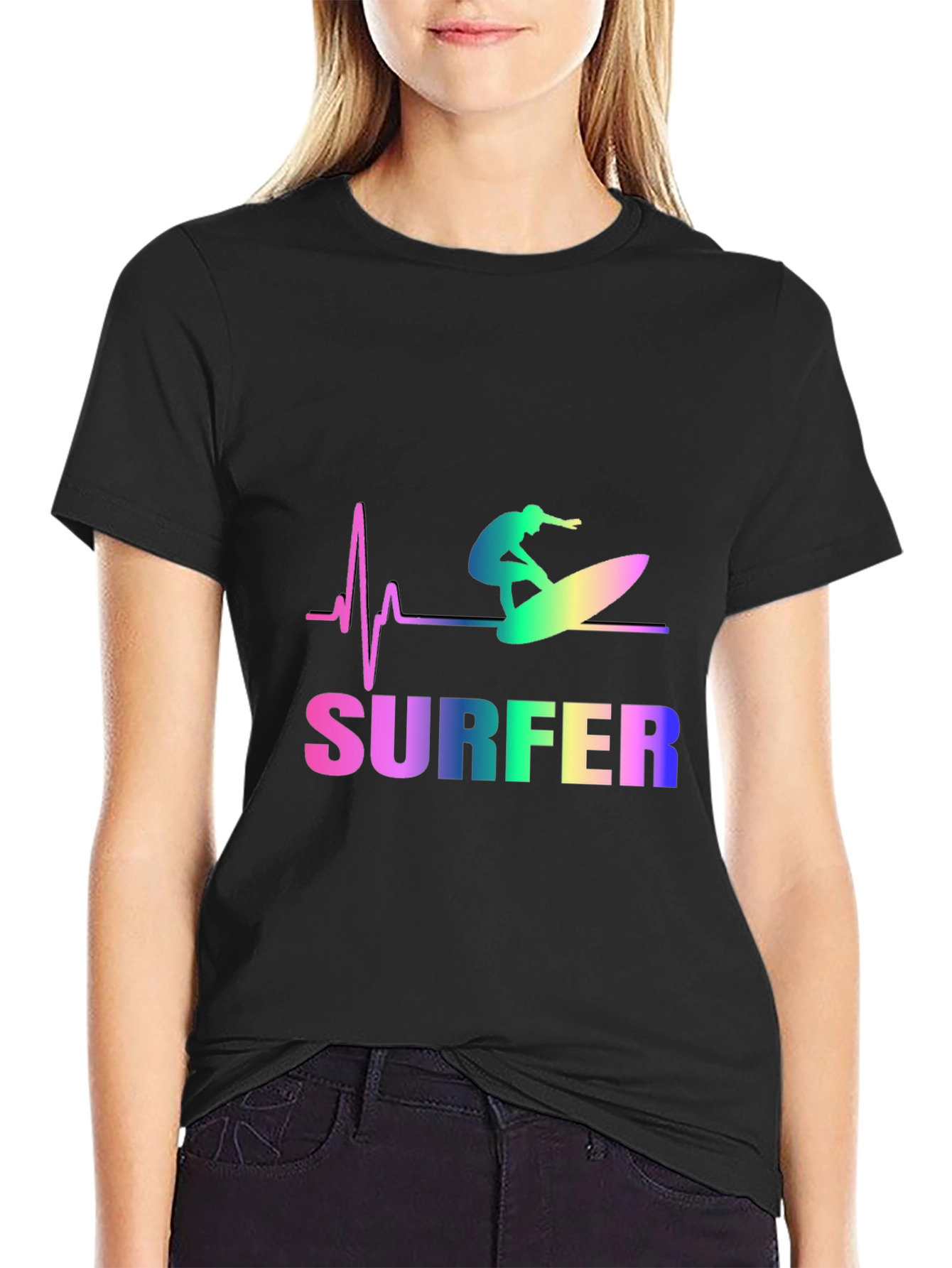 Surfer Heartbeat Graphic Tee