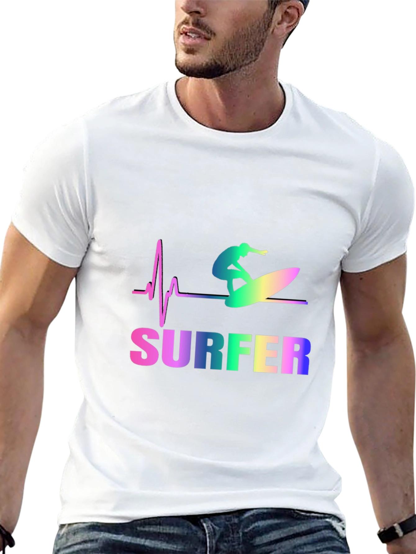 Surfer Heartbeat Graphic Tee