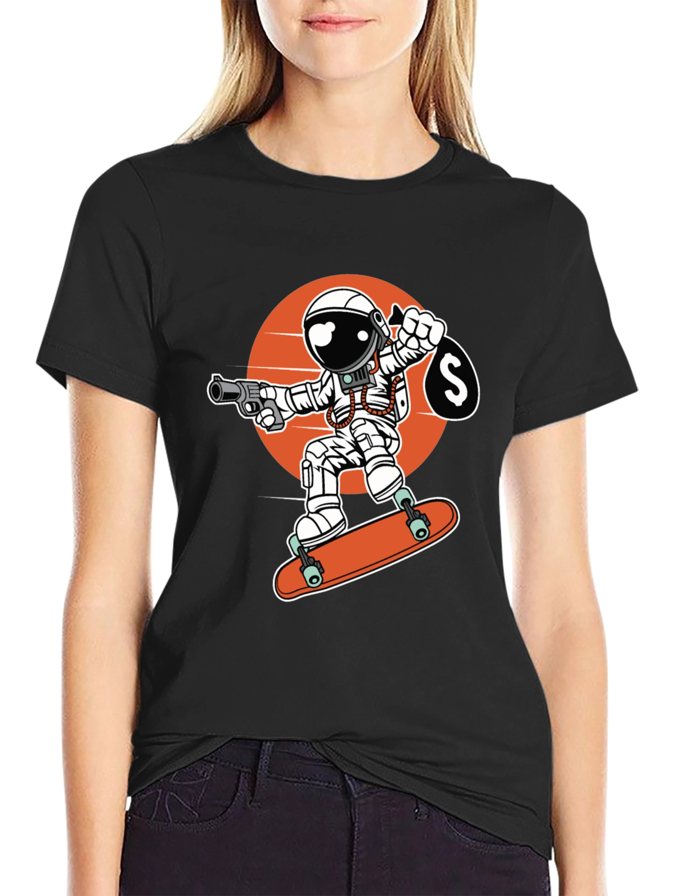 Astronaut Skateboarder T-Shirt - Space Hustler